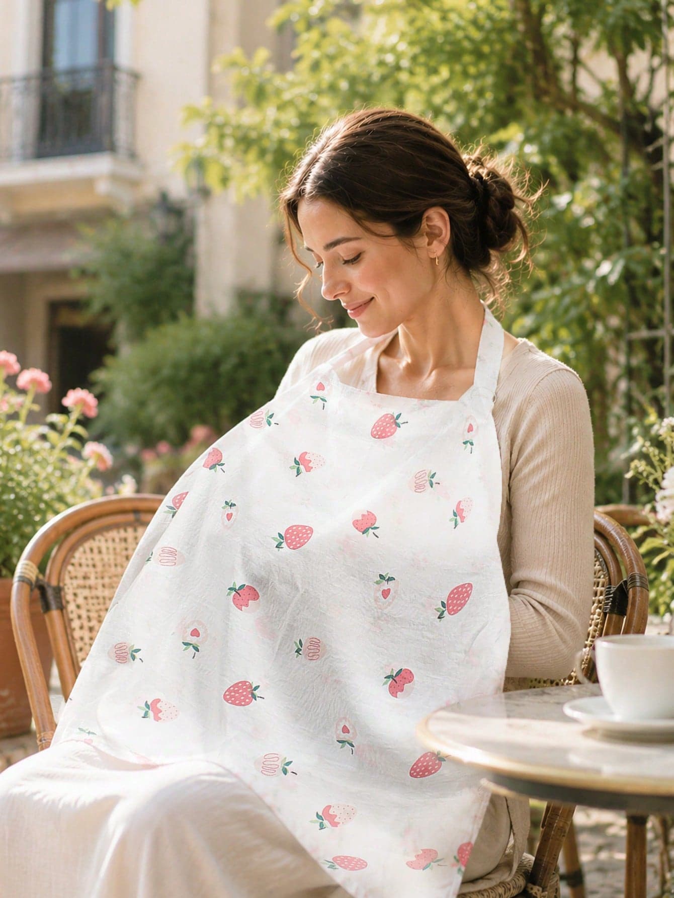 1pc Nursing Cover, Light-Blocking, Outdoor Nursing Apparel 360° Cover With Mesh, Breathable Privacy Nursing Cover With Arched Neckline, Multifunctional Nursing Apron Suitable For Nursing Newborns