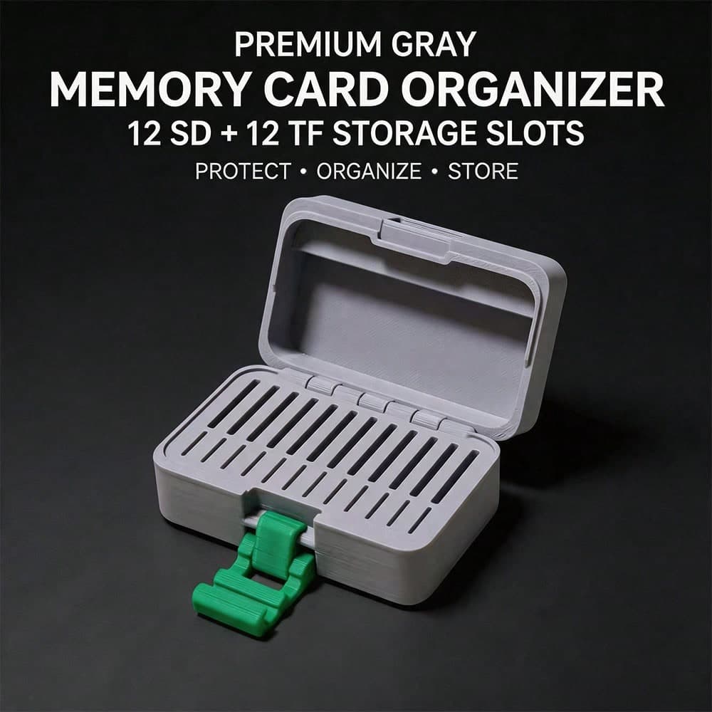 SD/TF Card Storage Box, High Capacity Micro SD Card Holder, Stylish Photography Essential
