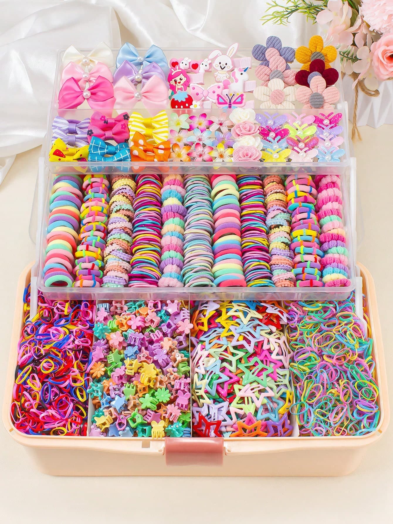 871pcs Colorful Cute Girl Hair Accessories Set, Including Bowknot Hair Clips, Flower Hair Pins, Full Cover Cartoon Side Clips, Bowknot Hair Ties, Y2K Star BB Clips, Mini Claw Clips And Floral Bamboo Knot Elastic Hair Bands, Essential For Daily, Party And Travel To Create Sweet And Adorable Looks For Girls