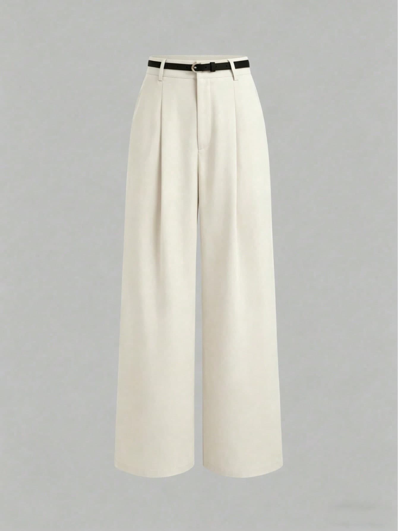 Straight Leg Casual Pants, Wide Leg Trousers