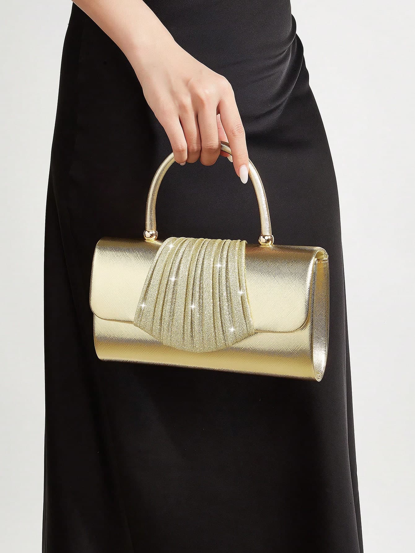 REMANLAND Luxury Evening Clutch, Glamorous, Elegant And Refined, Discreetly Luxurious, Shiny Square Handbag, Perfect For Ladies, Girls, Brides For Parties, Weddings, Galas, Formal Events, An Ideal Gift For Mom, Teacher, Friend, Bridesmaid