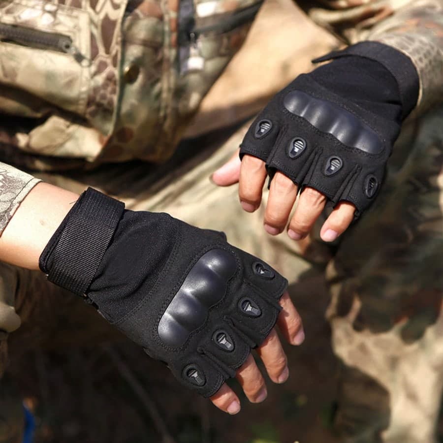 Outdoor Tactical Half-Finger Gloves, Hard Protective Shell, Anti-Slip, Wear-Resistant, Motorcycle Riding, Fitness, Climbing Gloves
