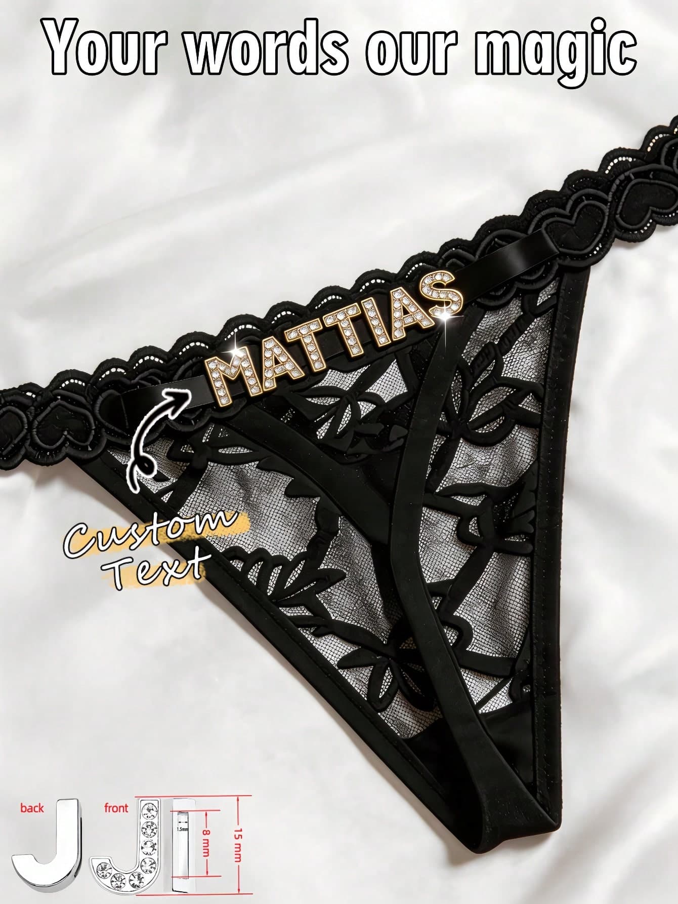 1pc Customized Letter Women's Lingerie, Unique Exclusive Design, Perfect Gift For Wife, Girlfriend On Holidays And Anniversaries