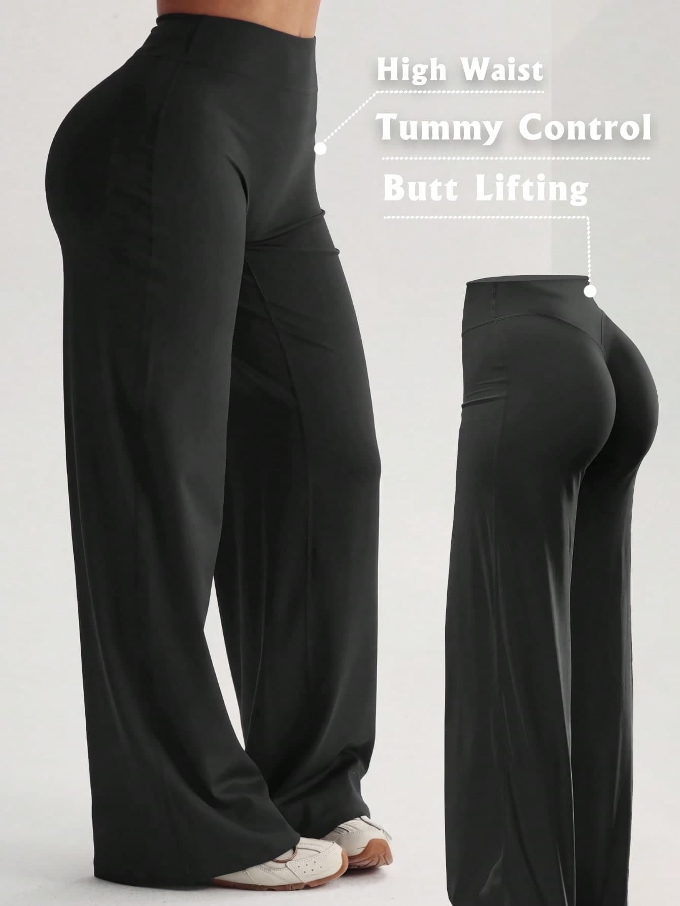 High Waist Soft Wide Leg Pants, Flattering, Non-Sheer, Yoga & Casual Wear For Summer Sports