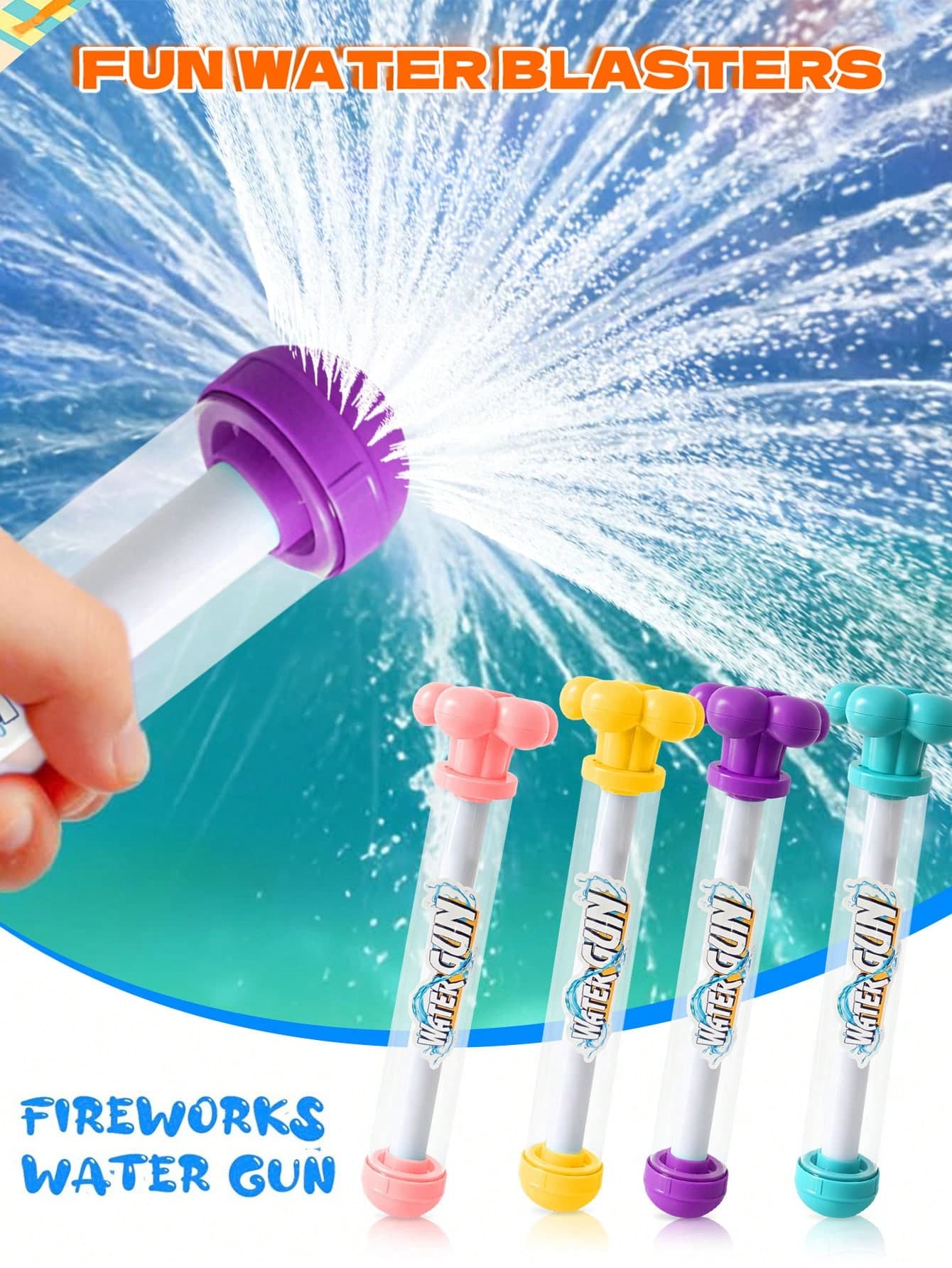 (4pcs/1pc) 27cm Summer ABS Water Gun, 4 Colors Available, Suitable For Summer Pool Parties And Beach Games. Featuring Detachable Design With Large Capacity Water Tank, Suitable For Swimming Pools, Beaches, Lawns And Water Parks.