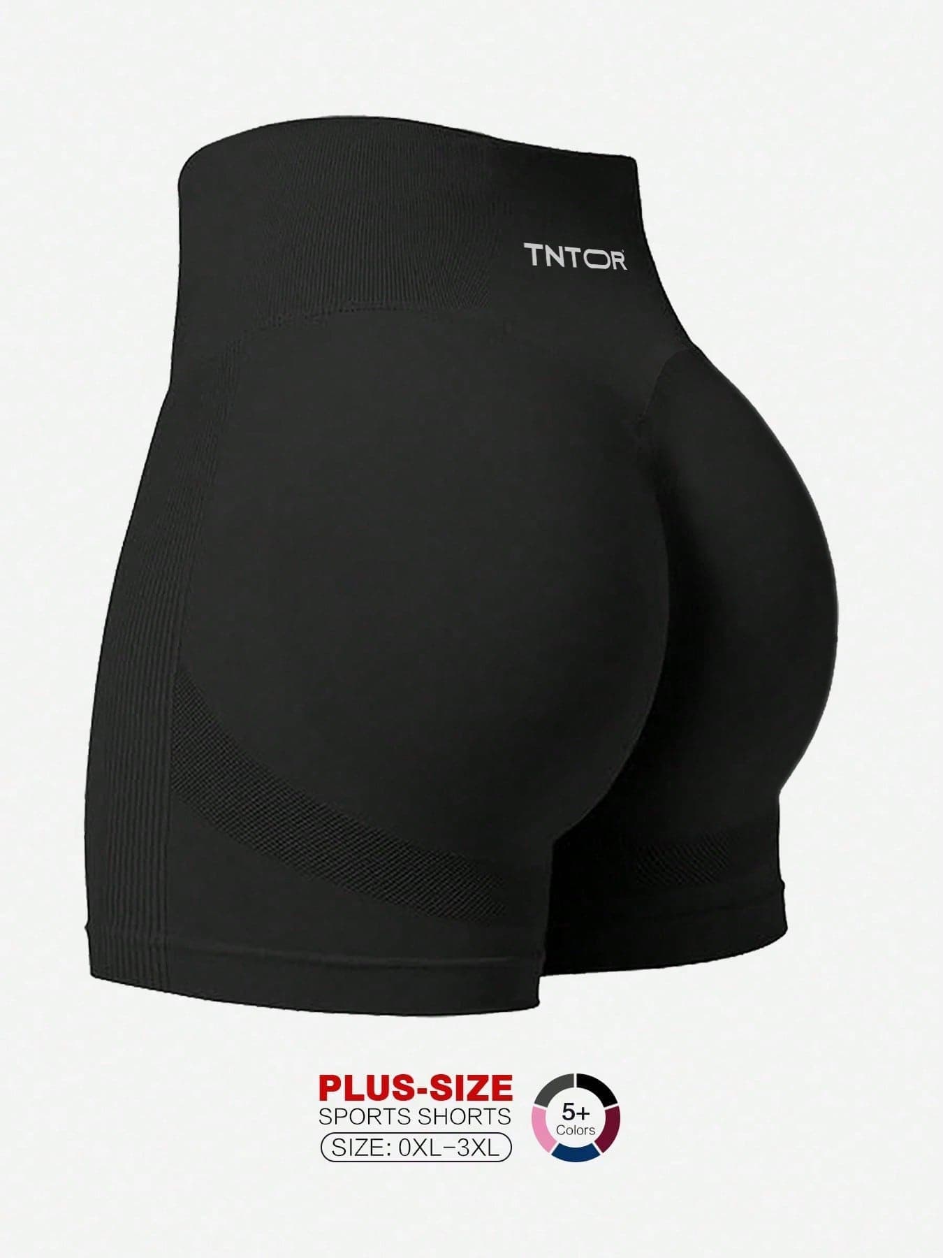 TNTOR Plus Size Women's Elastic Yoga Shorts, High Waisted, Squat-Proof, Tummy Control, Suitable For Workout, Exercise, Cycling, Compression Shorts For Fitness Enthusiasts Black Summer Sports