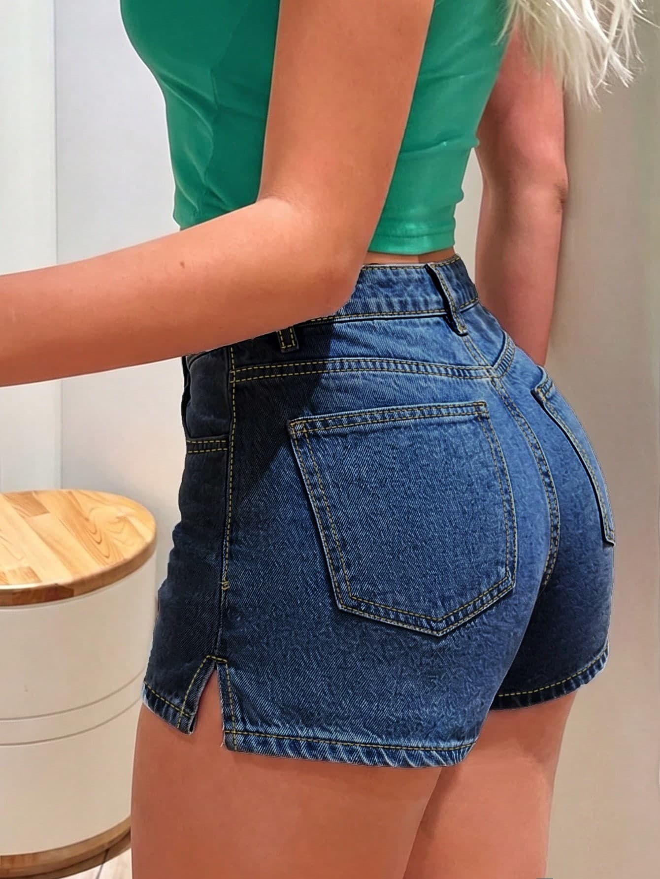 Minimalist Style Solid Color Wide Leg Denim Shorts, Loose Streetwear Versatile Design Casual Summer, Effortless Style