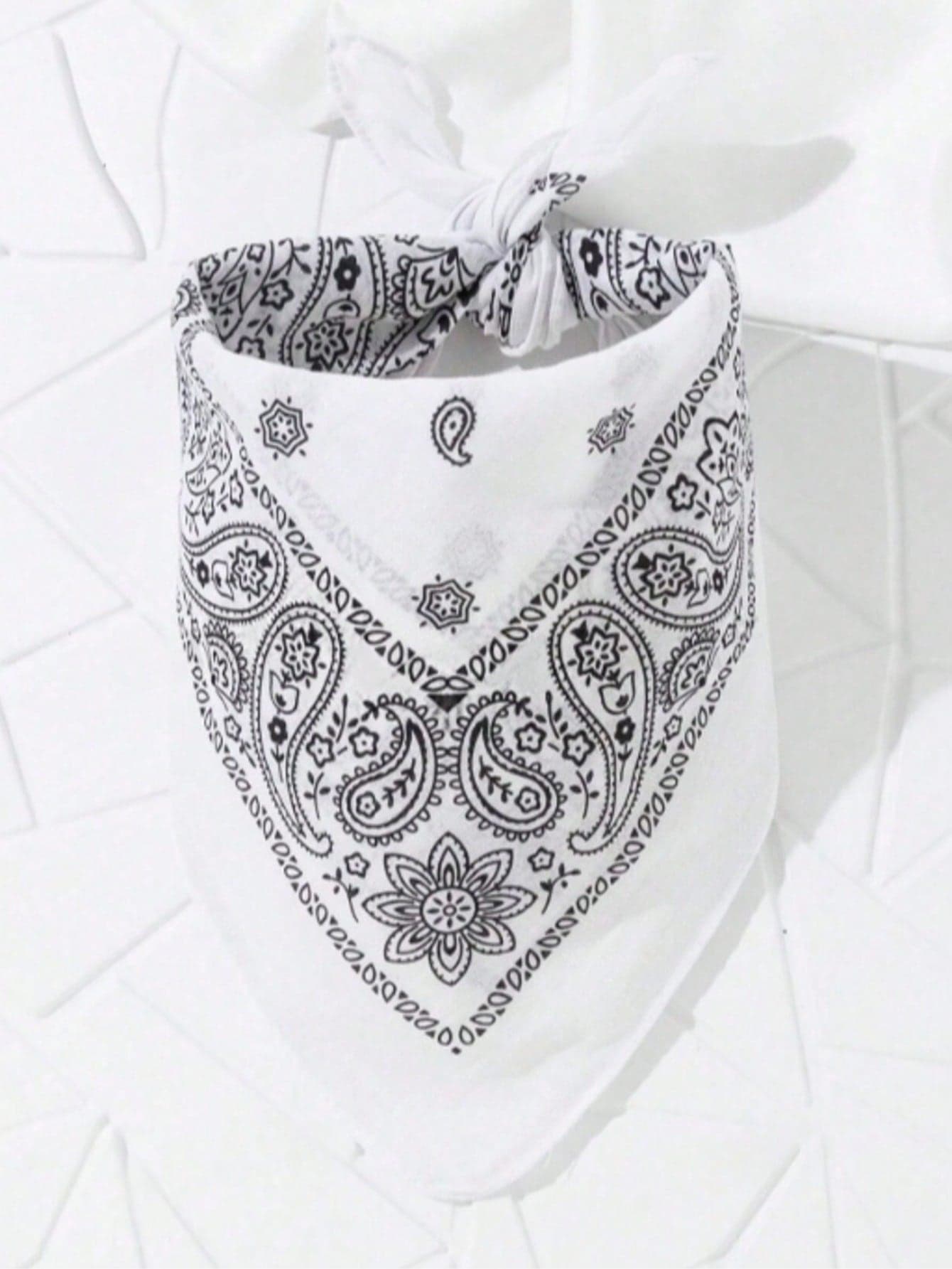 1pc Retro Colorful Abstract Pattern Bandana Headscarf