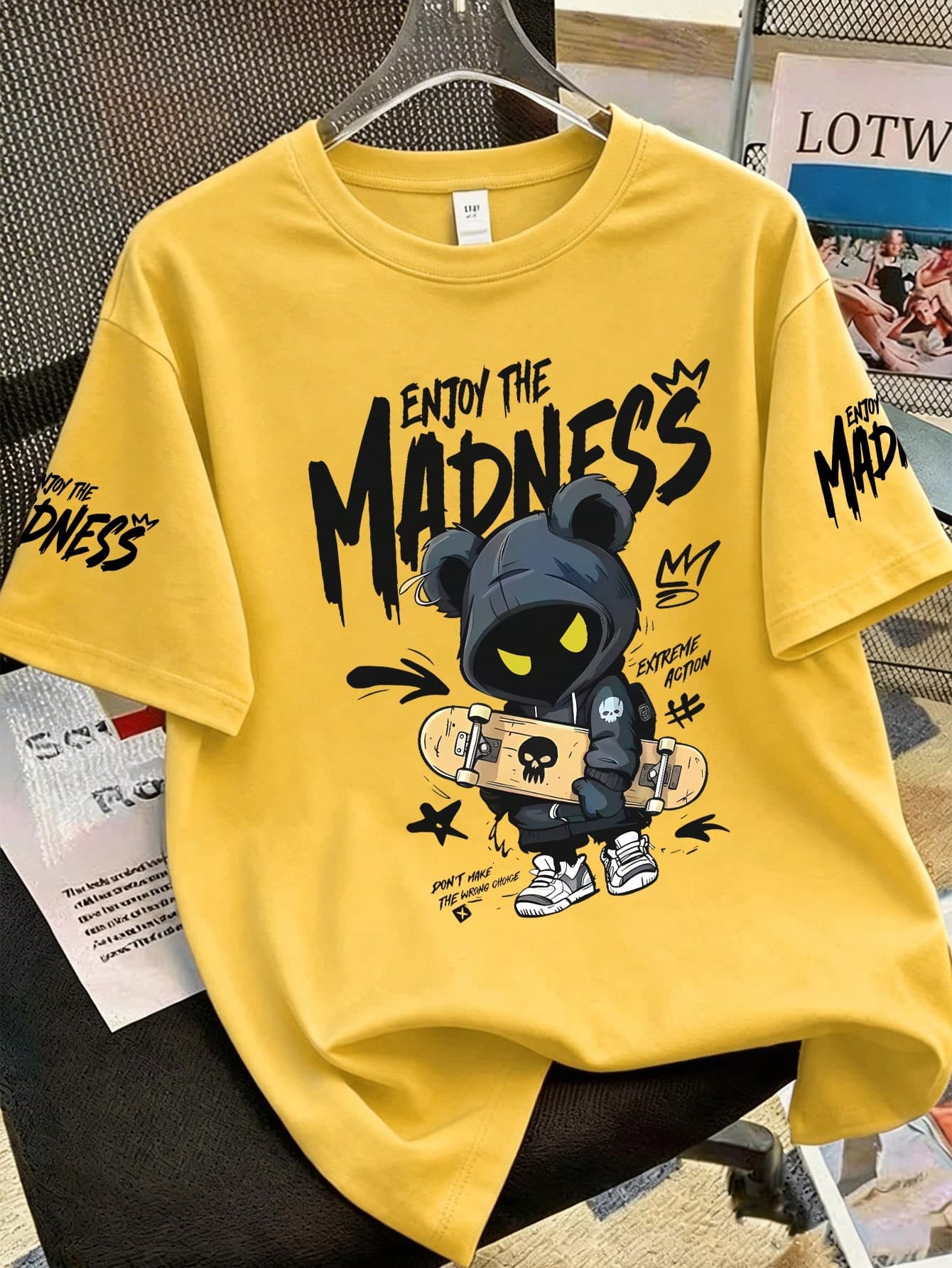 1pc Casual Loose Fit Cartoon Character Graphic Short Sleeve T-Shirt, Sporty Round Neck Tee For Teenage Boys, Perfect Summer Gift For School And Outdoor Wear, Spring/Summer