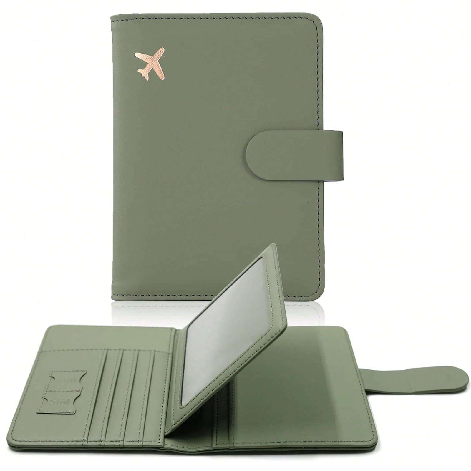 1pc RFID Blocking Women/Men Passport Holder, Cute RFID Shielding Card Slots Passport Wallet/Passport Cover Travel Wallet Passport Case (1pc, Green)