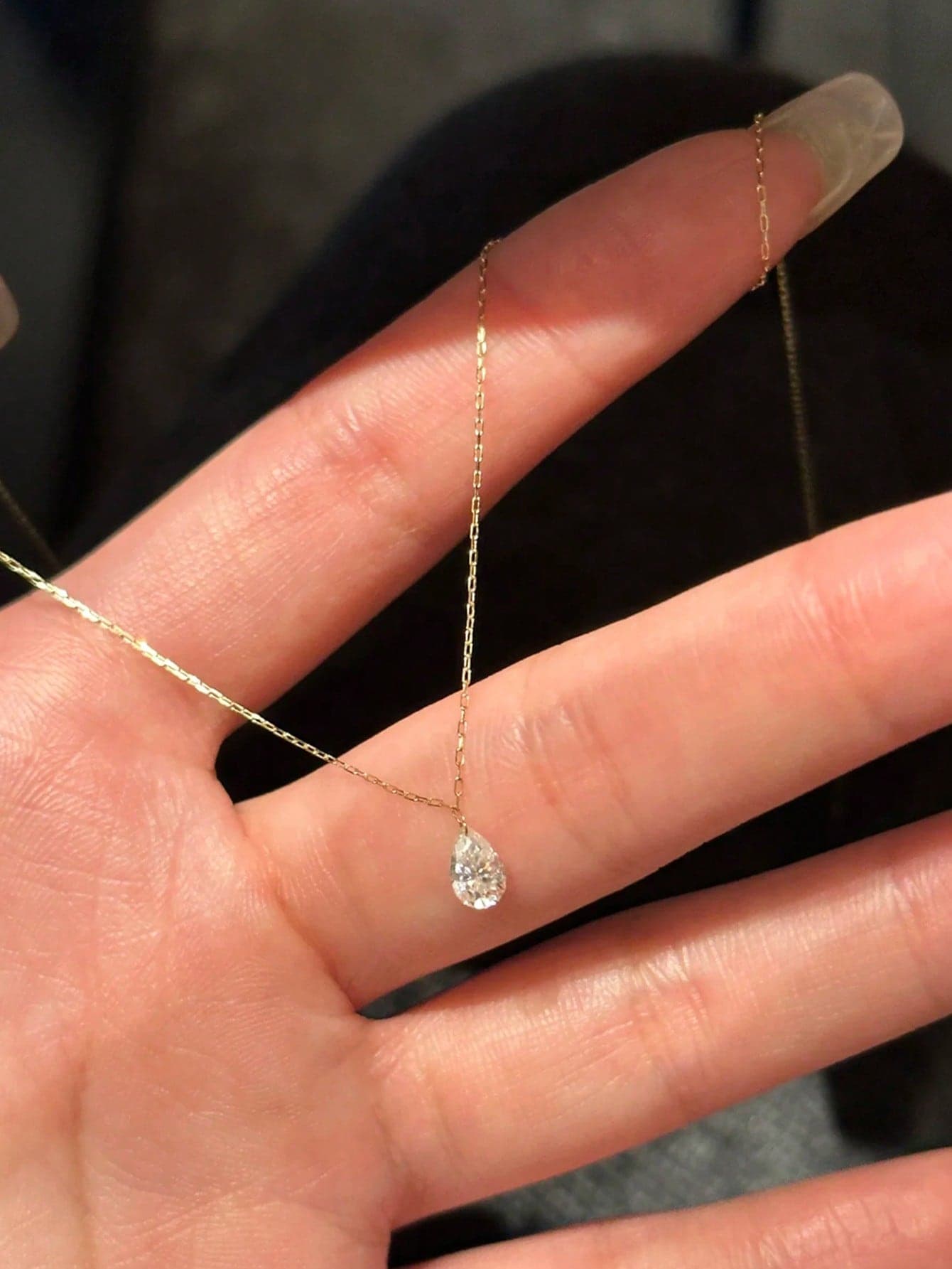 1pc Water Drop Pendant Necklace, Minimalist Luxury Design, Elegant Delicate Clavicle Chain Suitable For Daily Wear, Dates, Parties