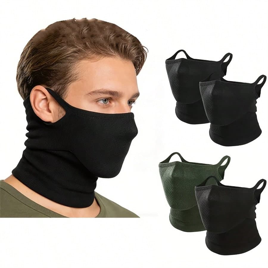 1/2pcs Unisex Fashion Neck Gaiter, Breathable Geometric Half Face Mask, Ear Loop Style, Suitable For Outdoor, Cycling, Hiking, Running, Skiing, Cosplay, 100% Polyester Fabric, Lightweight, Knitted Jacquard Craftsmanship, Hand Wash, Suitable For Valentine's Day, Halloween, Christmas, Full Face & Neck Protection Cycling Neck Warmer, Lightweight & Breathable, Unisex Design/Essential Cycling Companion