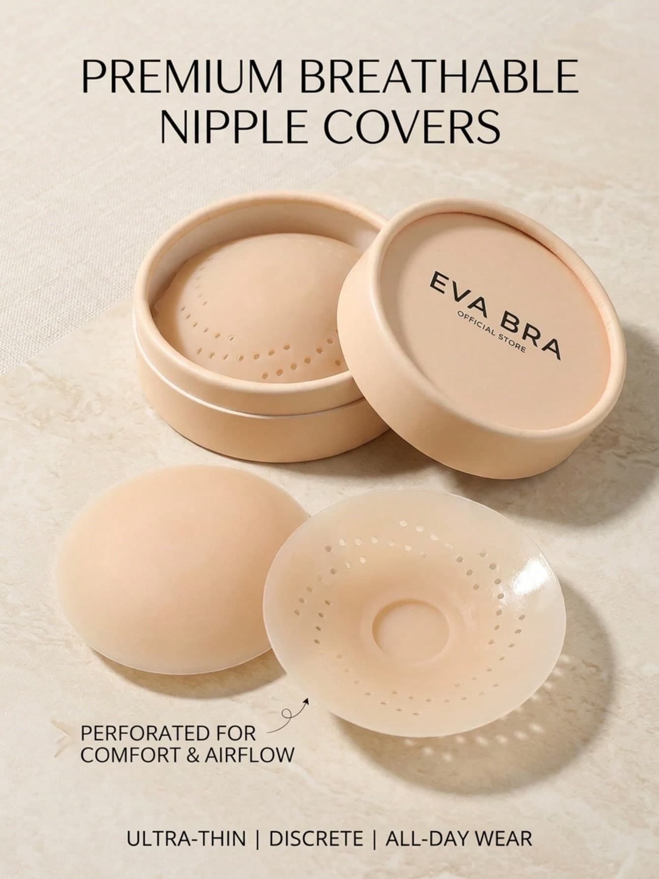 6-Pack Women's Summer Ultra-Thin Silicone Nipple Pads, Self-Adhesive Breast Patch, Invisible Bra, Strapless Bra, Portable Nipple Pads, Washable