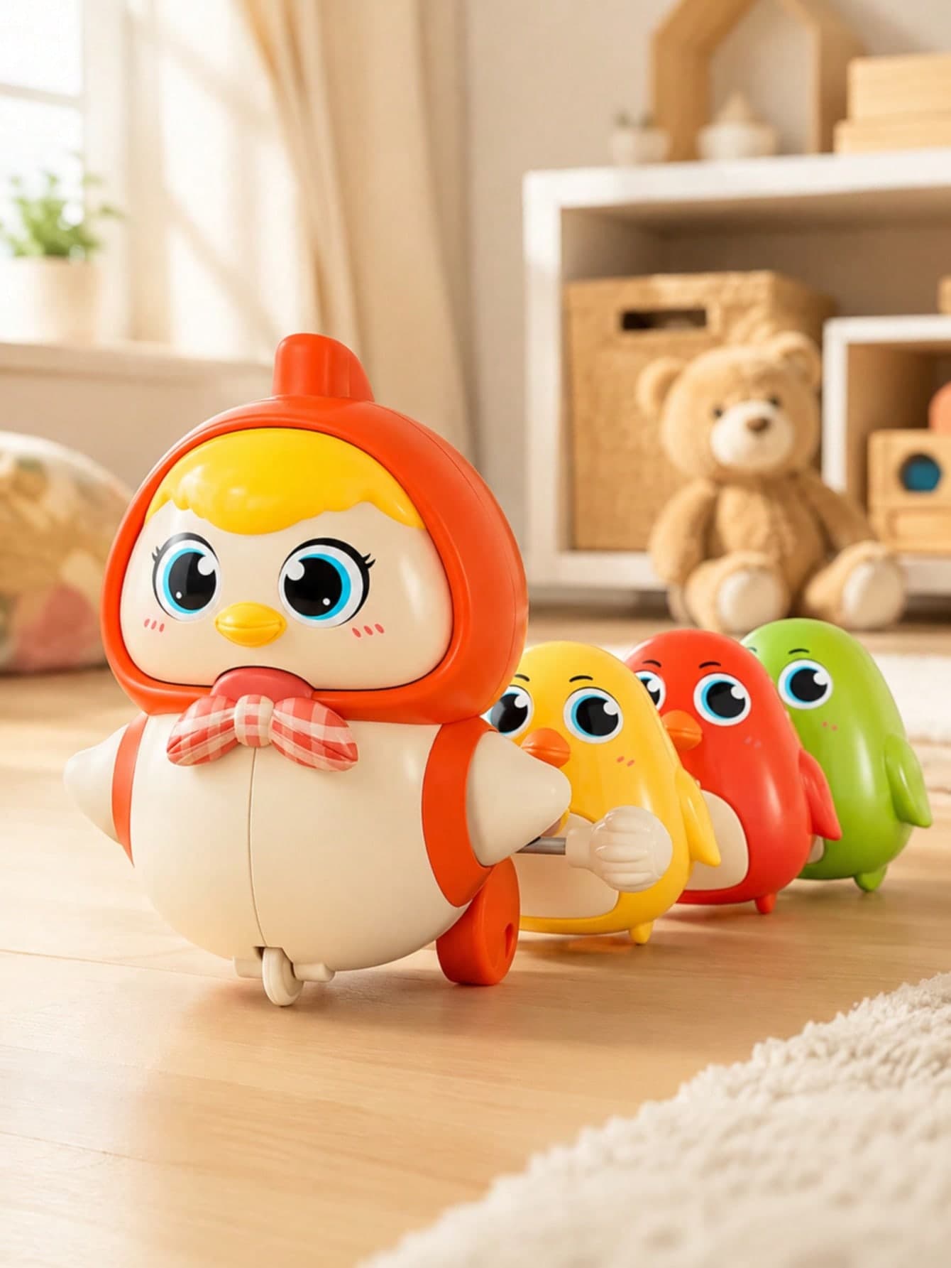 3pcs Wind-Up Hen Toy - 3 Chicks Follow Movement, Special Classroom Reward Gift, Parent-Child Interactive Activity