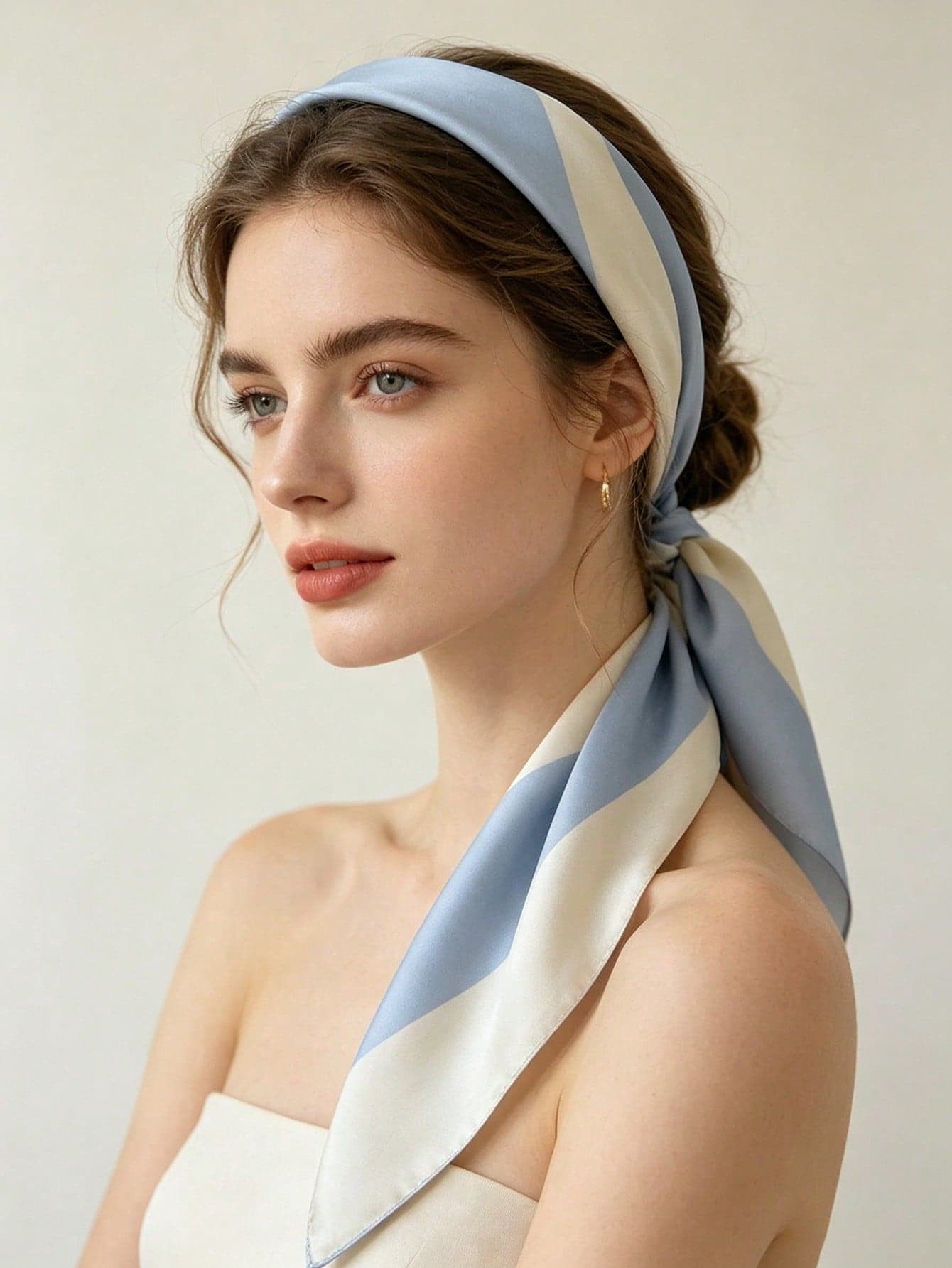 1pc Fashionable & Elegant Color Blocking Multifunctional Women's Headband/Scarf, Size 68*68cm, Suitable For Daily Commute, Gatherings, Outdoor Travel, Photography, Street Style, Adding Graceful Charm