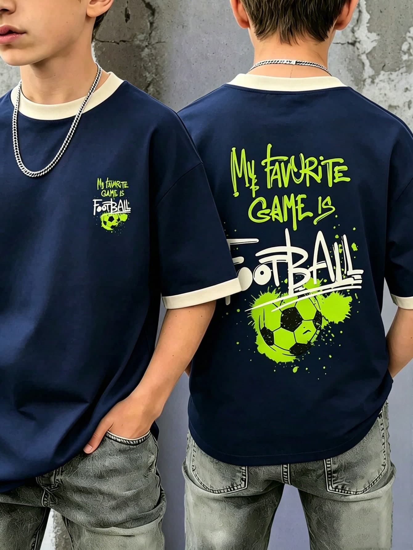Tween Boys' Casual Colorblock Round Neck Short Sleeve T-Shirt, Summer Top