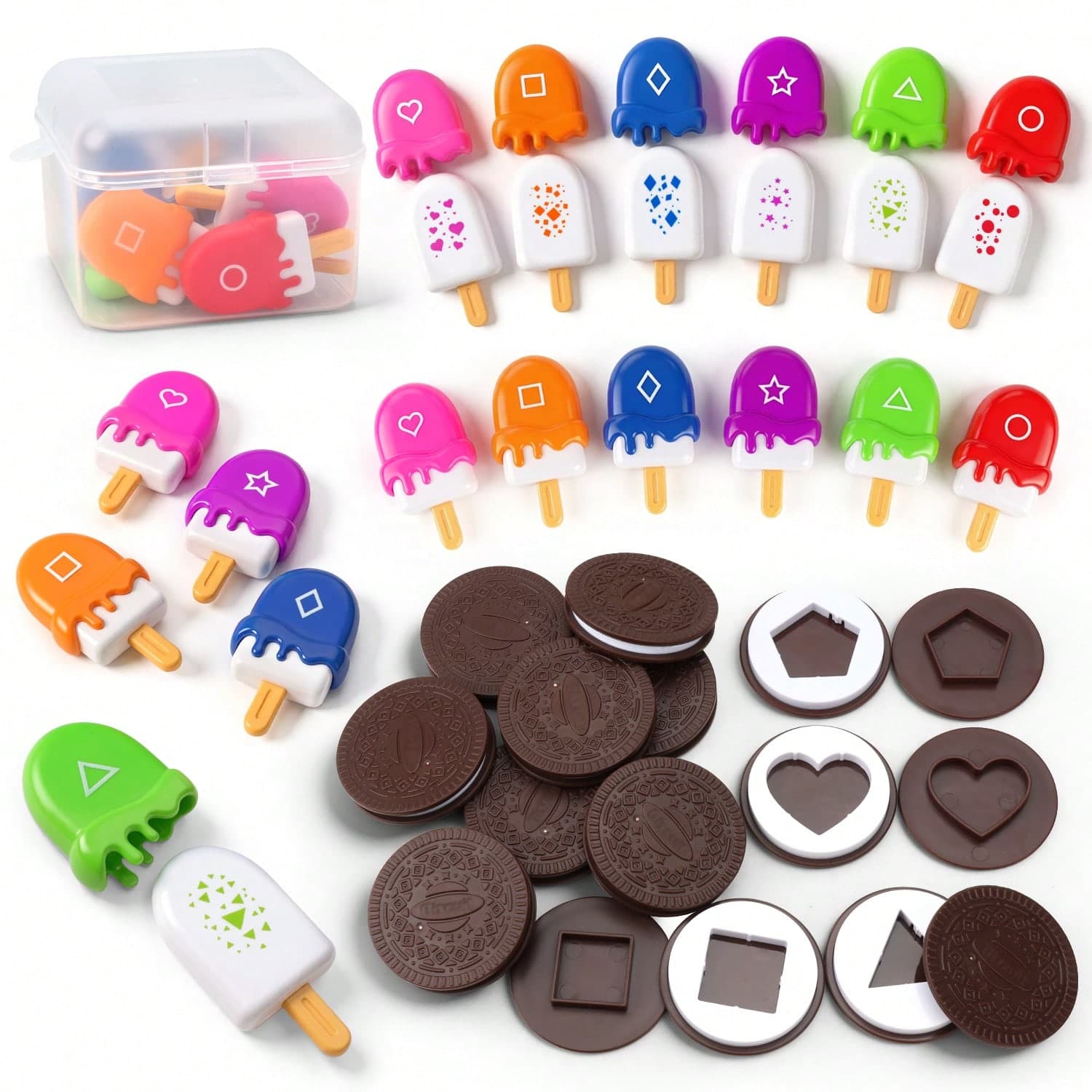 Realistic Cookie Shaped Matching Puzzle Toys, Shape Recognition Sorting Puzzle, Suitable For Children Travel Games, Early Learning Education, Fine Motor Skill Training, Montessori Gifts, Ideal For Children's Festival Gifts