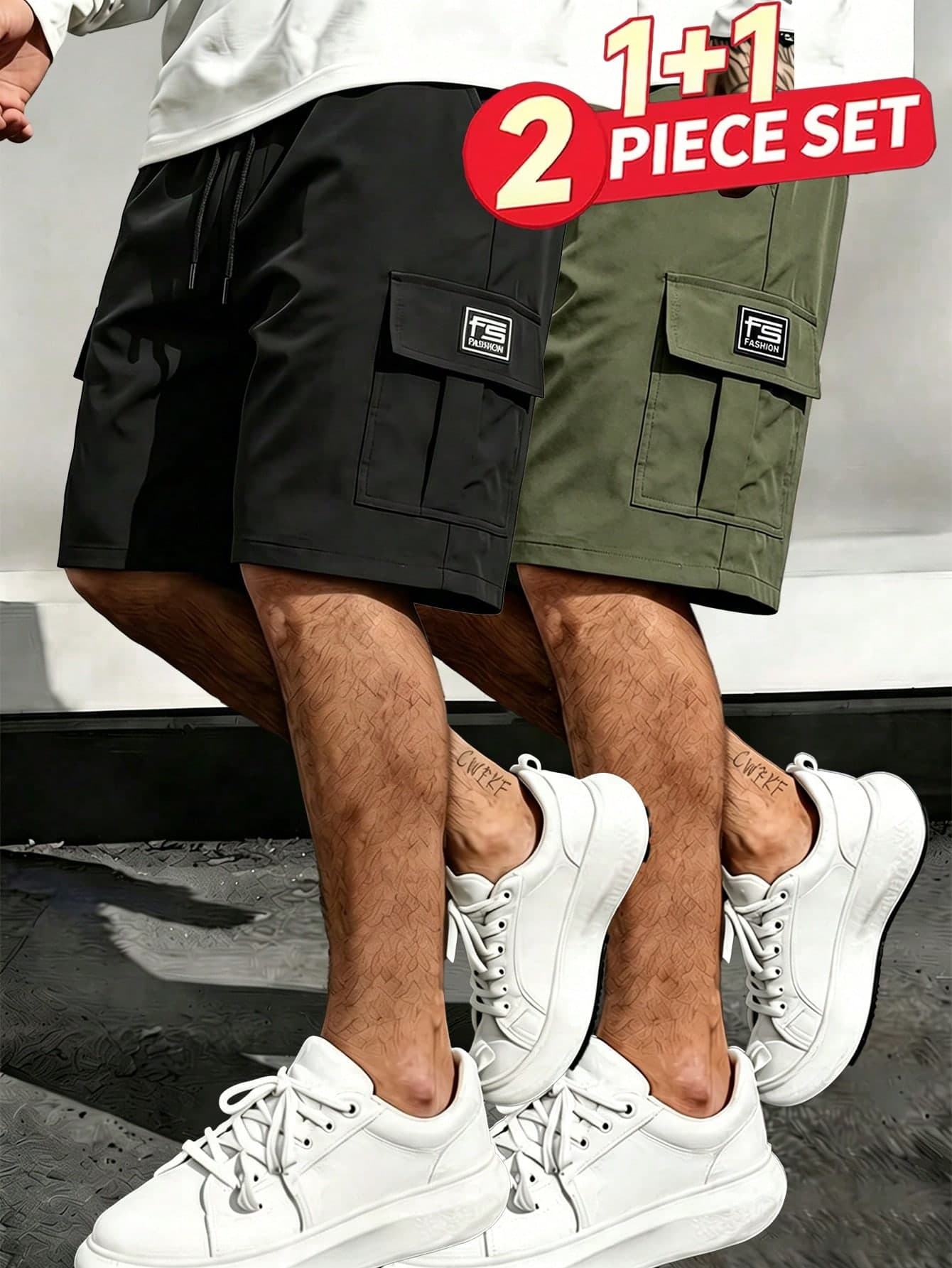 2pcs/Set Men's Sports Cargo Pants, Suitable For Outdoor Travel, Multi-Pocket Collegiate Style Cargo Pants, Gift For Boyfriend And Husband