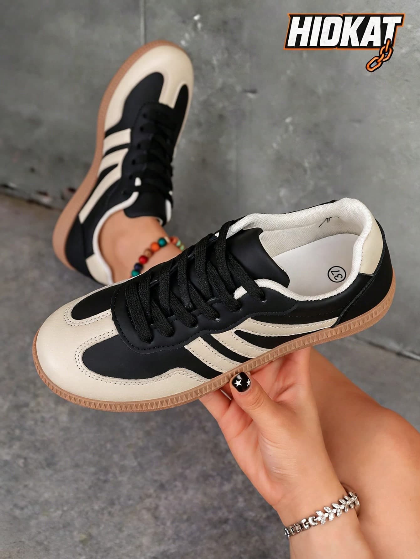 Hidkat Women's Summer 2025 Spring New Thin Casual Flat Soft Sole Colorblock Sneakers