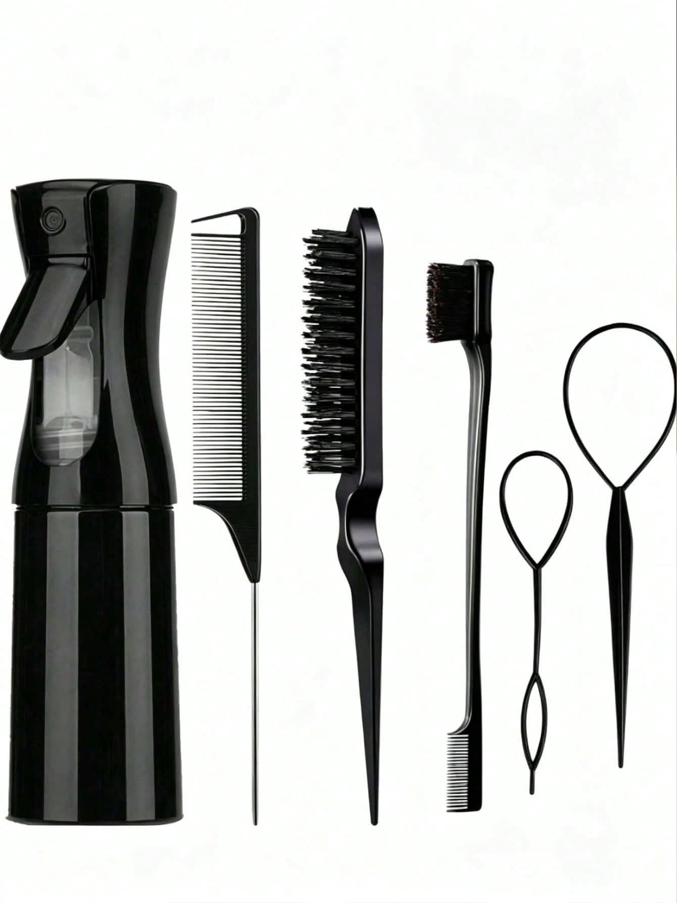 6pcs Watering Can Style Hair Braiding Tool Set, Hair Styling Comb Set, Unisex Curling Comb, Includes 1 Watering Can + 1 Detangling Comb + 1 Volumizing Comb + 1 Pointed Tail Comb + 2 Braiding Tools, Makeup, Summer Set Y2k, Hair Styling Tools And Hair Accessories