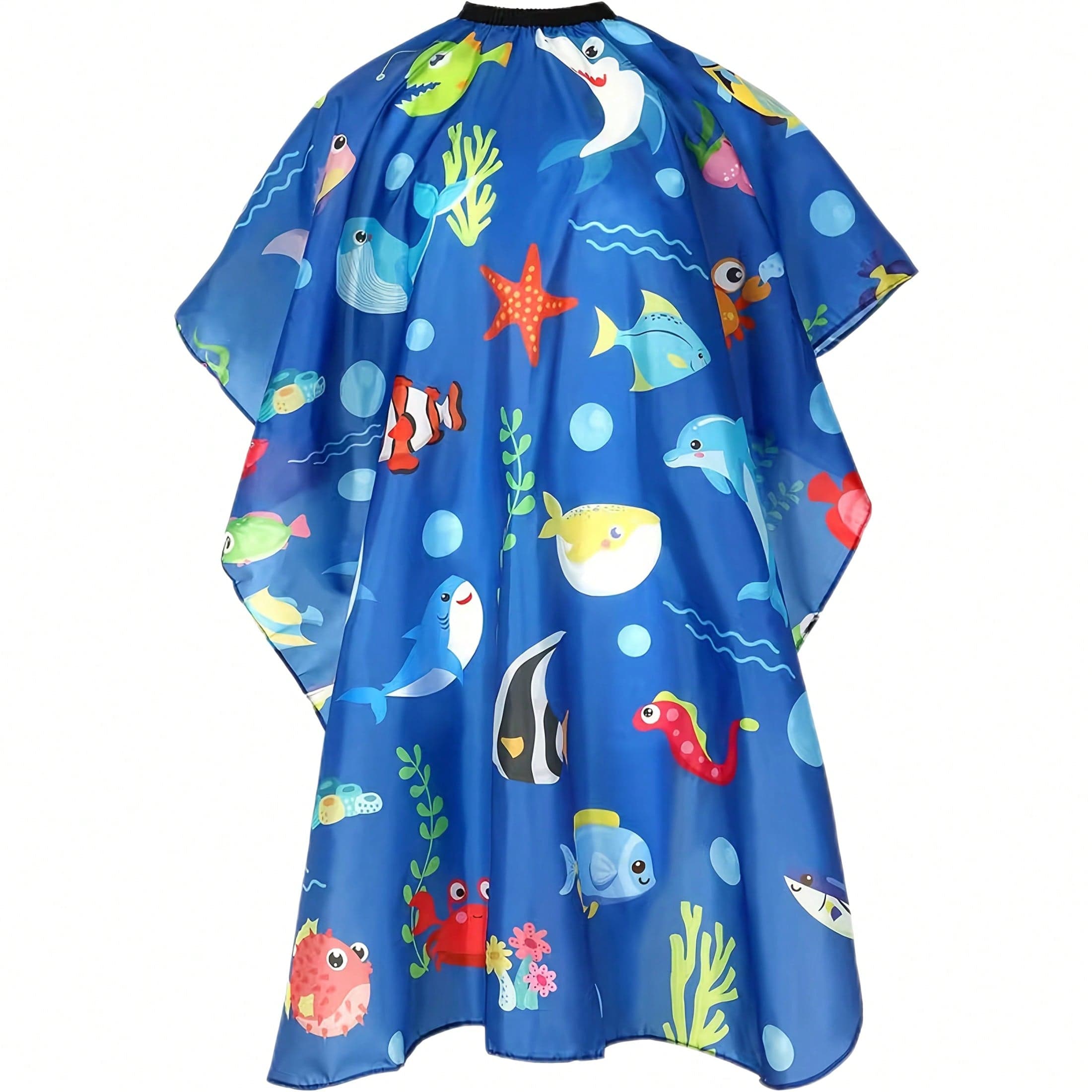 1pc Ocean Fish Cartoon Design Hairdressing Apron _ Quick Cleaning Anti-Stick Anti-Static Barber Apron