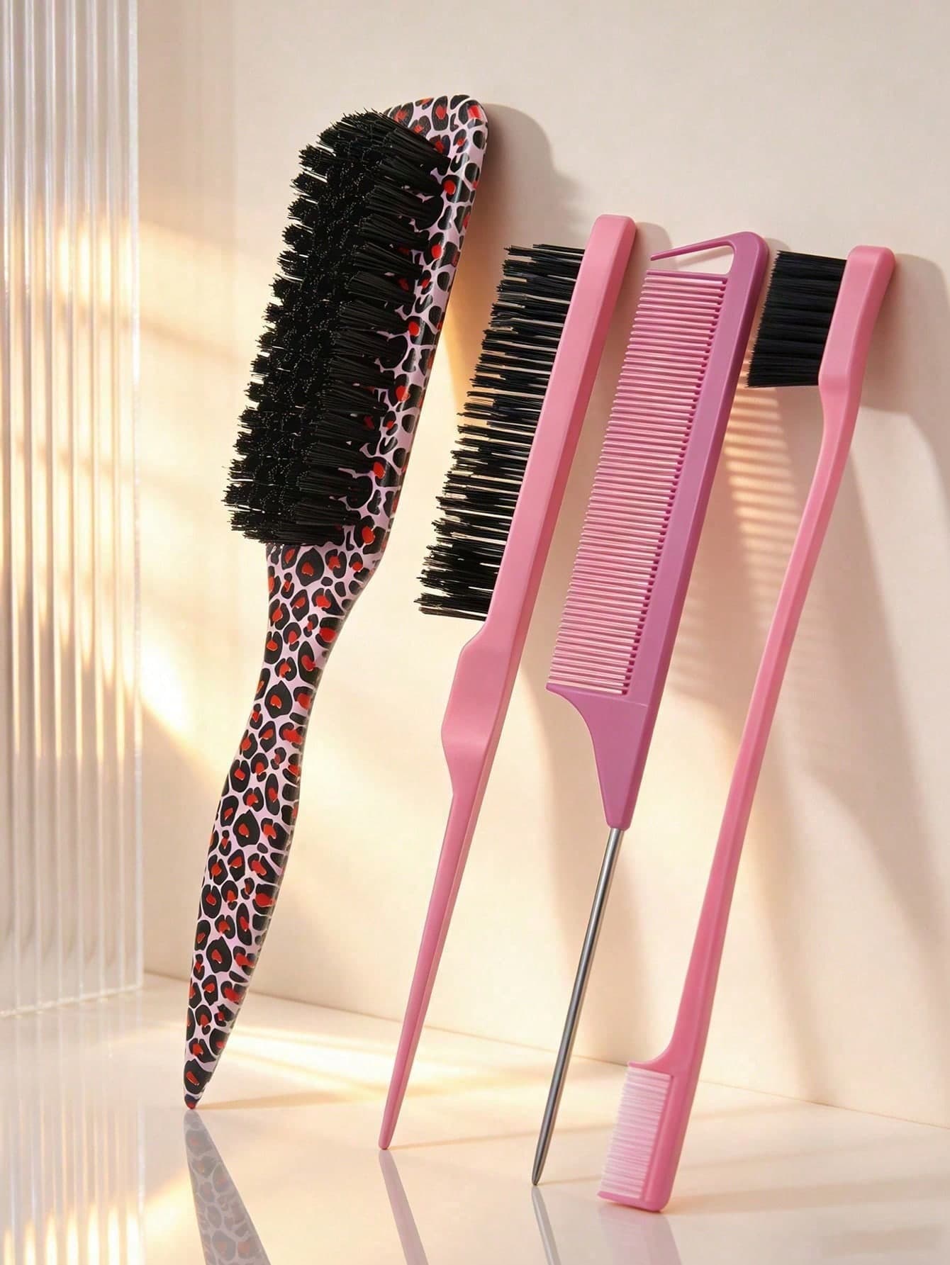 4pcs/Set Smooth Comb Set Unisex Styling Combs Unscented Hair Combs Suitable For Creating Smooth Ponytails, Buns, Smoothing Frizz, Controlling Hairlines, Backcombing And Volumizing, Wide-Tooth Pointed Design, Convenient For Sectioning And Parting. Travel Essential Beach Essential Vacation Essential Also A Gift For Girls Wedding Gift Bridesmaid Gift Wedding Gift Holiday Gift Summer New Arrival
