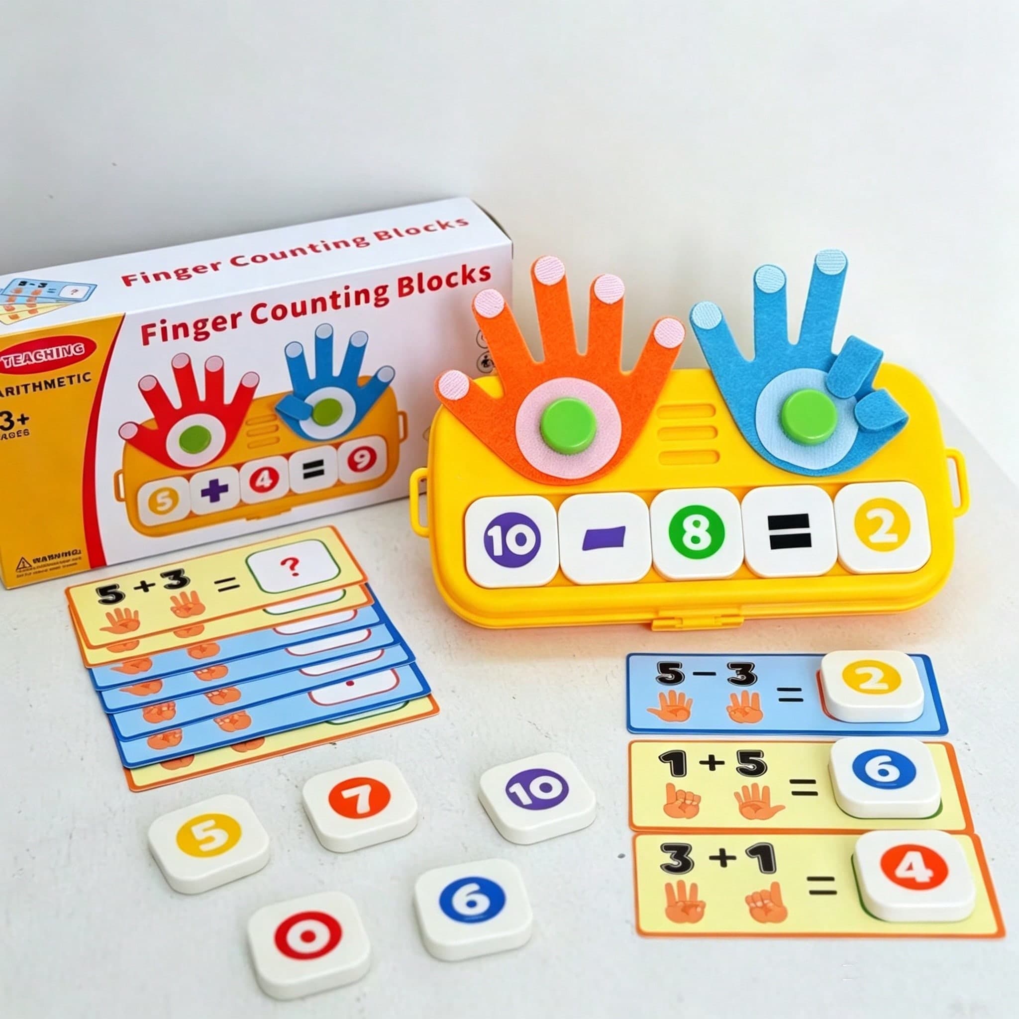 Montessori Baby Finger Counting Math Games Toys,Early Educational Puzzle Math Learning Toys For Baby,STEM Interactive Children Number Counting Blocks