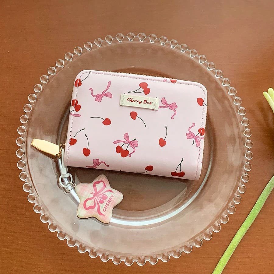 Cherry Star Small Wallet Women's Accordion Card Holder Large Capacity Versatile Minimalist Purse In Stock