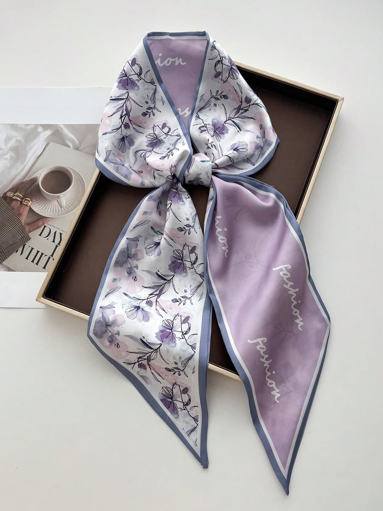 1pc Double-Sided Horses Chain Printing Women Satin Neckerchief Female Dress Shorts Belt Bags Hats Ribbon Waistband