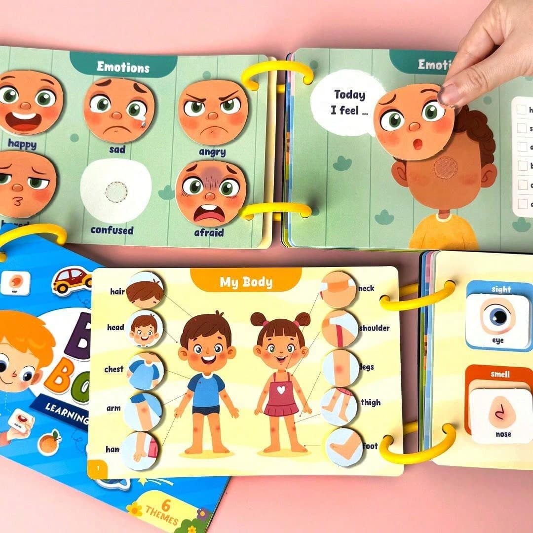 Montessori My Body Busy Book Toddler Edition, Body Parts Matching Game, Early Education Learning Book, Quiet Book, Back To School, Birthday Gift, Halloween