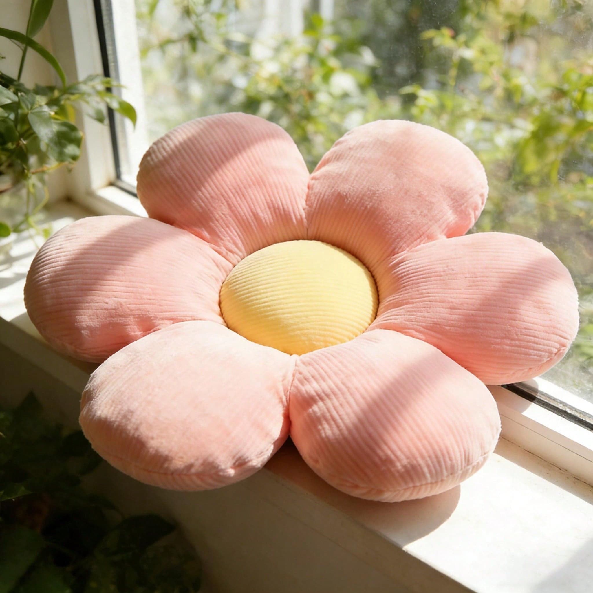 1pc Flower Shaped Plush Pillow, 15.75 Inch Pink 6-Petal Flower Cushion, Floor Pillow, Home Decor Seat Cushion, Pillow Cover, Luxury Soft Cushion, Room Decoration