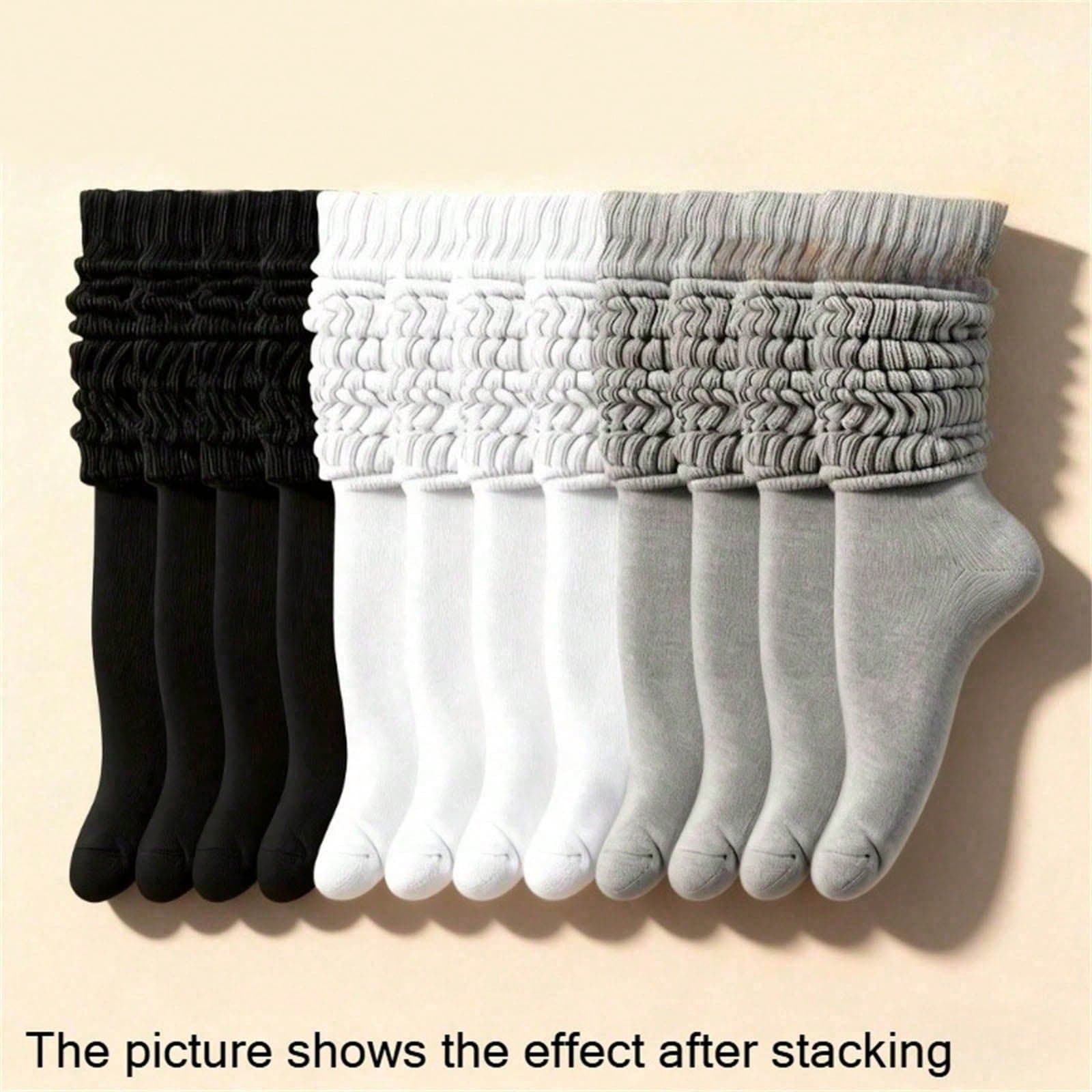 1/3/6 Pairs Mid-Calf Couple Warm Socks - Breathable Solid Color Layered Long Socks, Suitable For All Seasons, Casual Style Design, Durable, Essential Long Socks, Perfect As Christmas/Valentine's Day/Couple Gift, Fashionable And Versatile