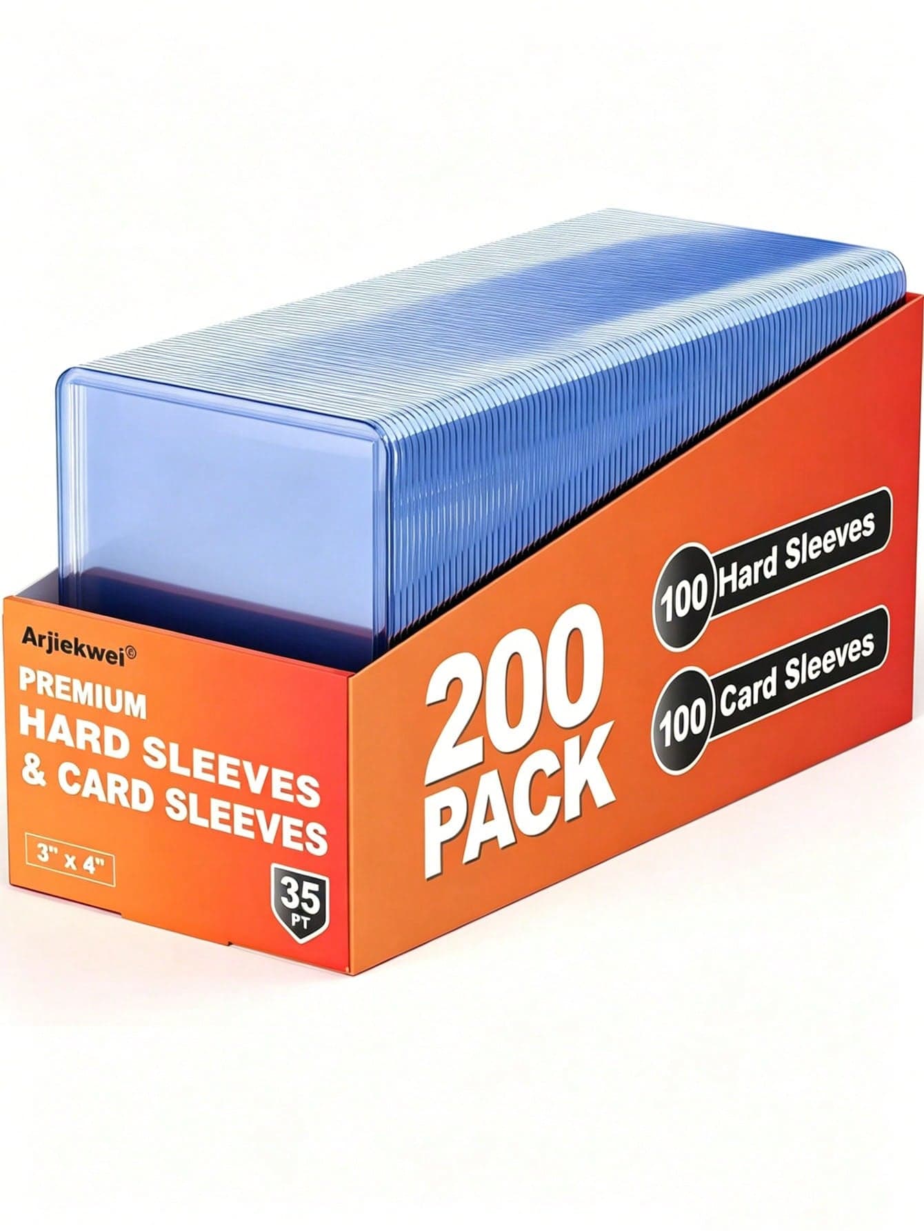 50 Pack Card Set Hard Plastic, Arjiekwei 3 "X 4" Baseball Card Protection Plastic, Advanced Card Holder For Trading Sports Baseball Football Game Cards Back To School