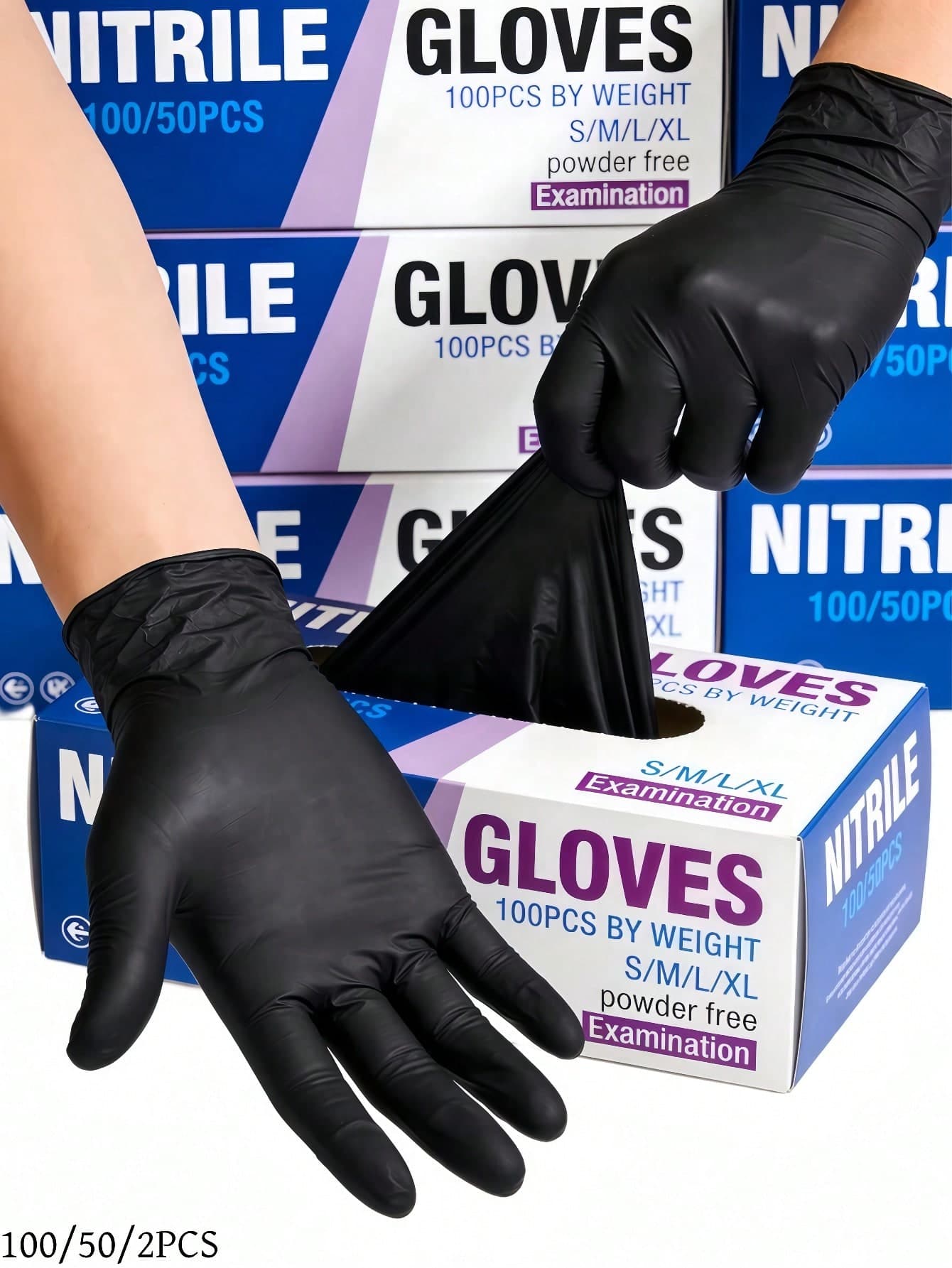 100/50/2PCS Black, Optional Thickened Wear-Resistant Waterproof Oil-Proof Anti-Slip Nitrile Rubber Gloves, Perfect For Home Cleaning, Kitchen Work, Food & Beverage, Baking, July 4th Holiday, Soft Summer Essential, Suitable For Gifts Or Personal Use; Can Be Stored In Kitchen, Decorate Rooms, Adorn Gardens, A Must-Have For Summer Holidays.
