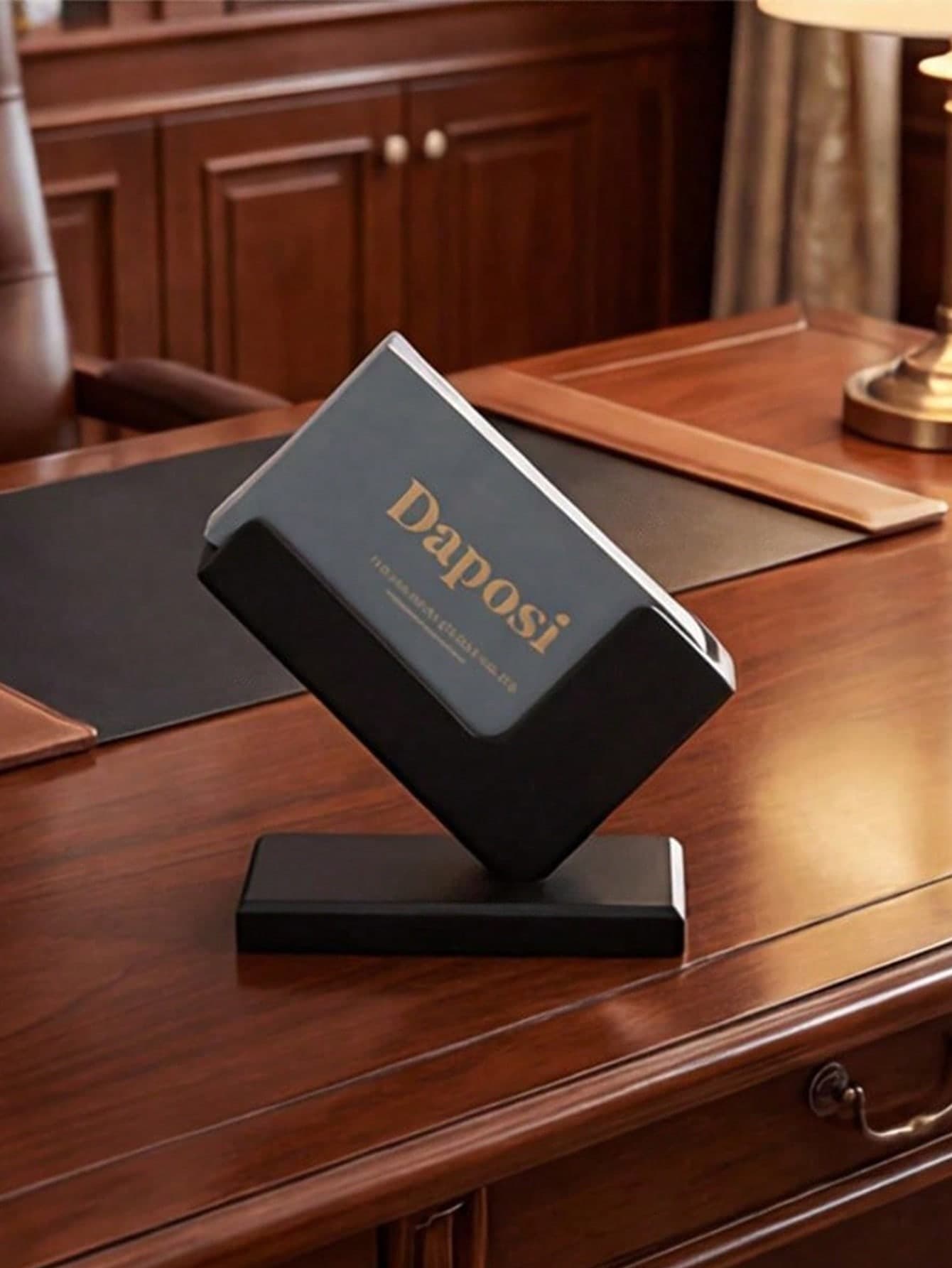 Creative Business Card Holder/Desktop Display Stand – A Decorative Upright Desktop Accessory Suitable For Office Or Workspace Decor And Business Settings