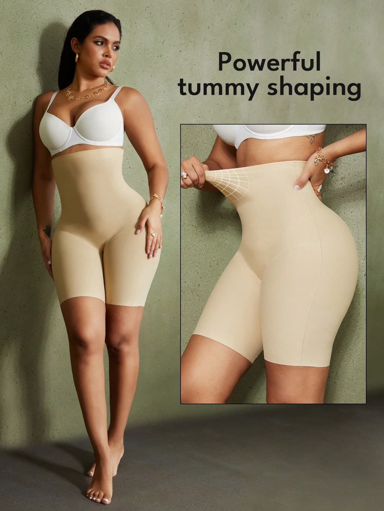 1pc Women's High Waist Seamless Shaping Panties With Abdominal Control, Firming Compression, Butt Lift And Tummy Control Seamless Shapewear