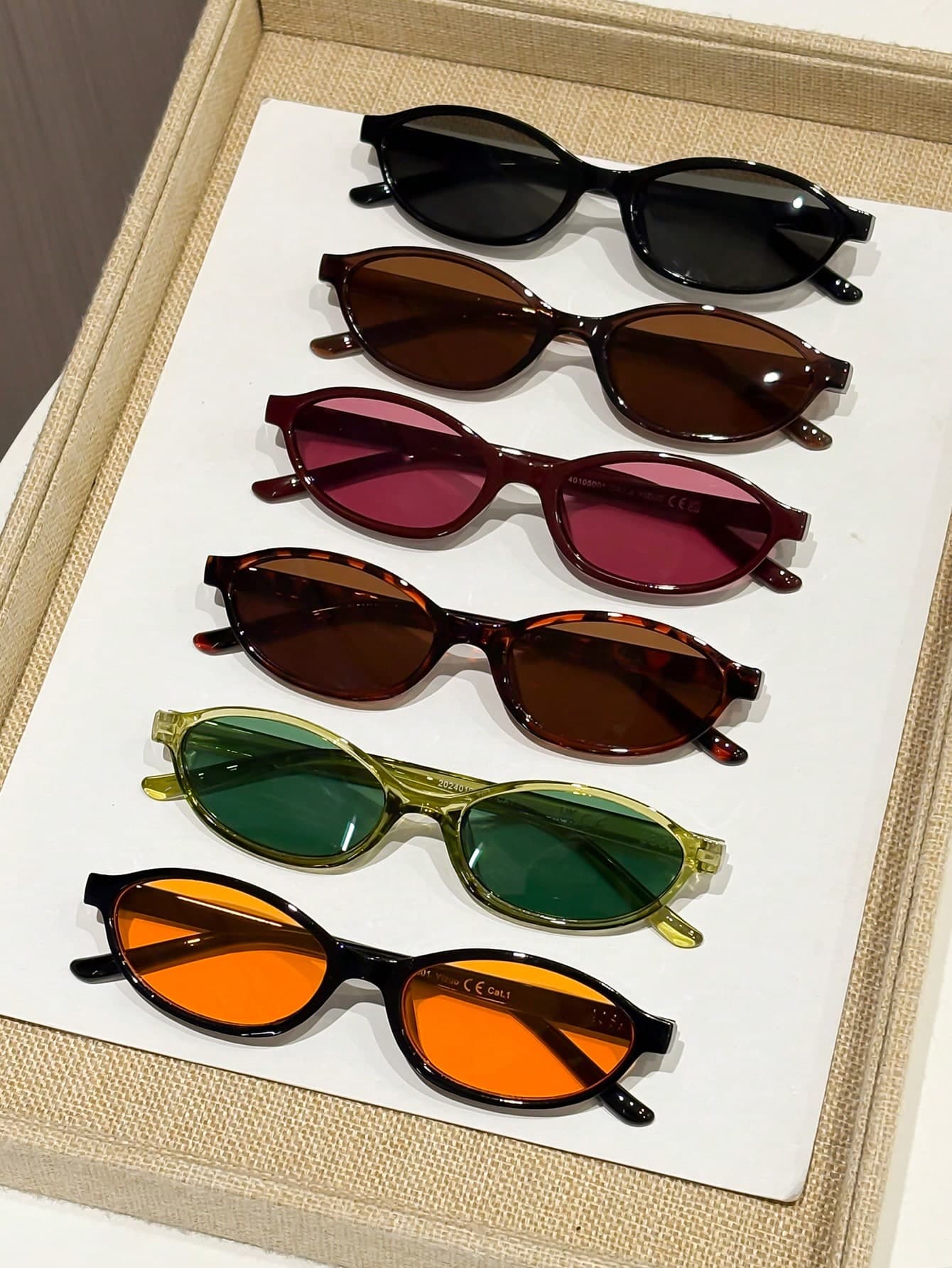 6pcs Plastic Full Frame Geometric Decorative Classic Modern Minimalist Style Women's Fashion Glasses, Suitable For Daily Life, Driving, Boating, Camping, Daily Life, Tropical Beach Vacation