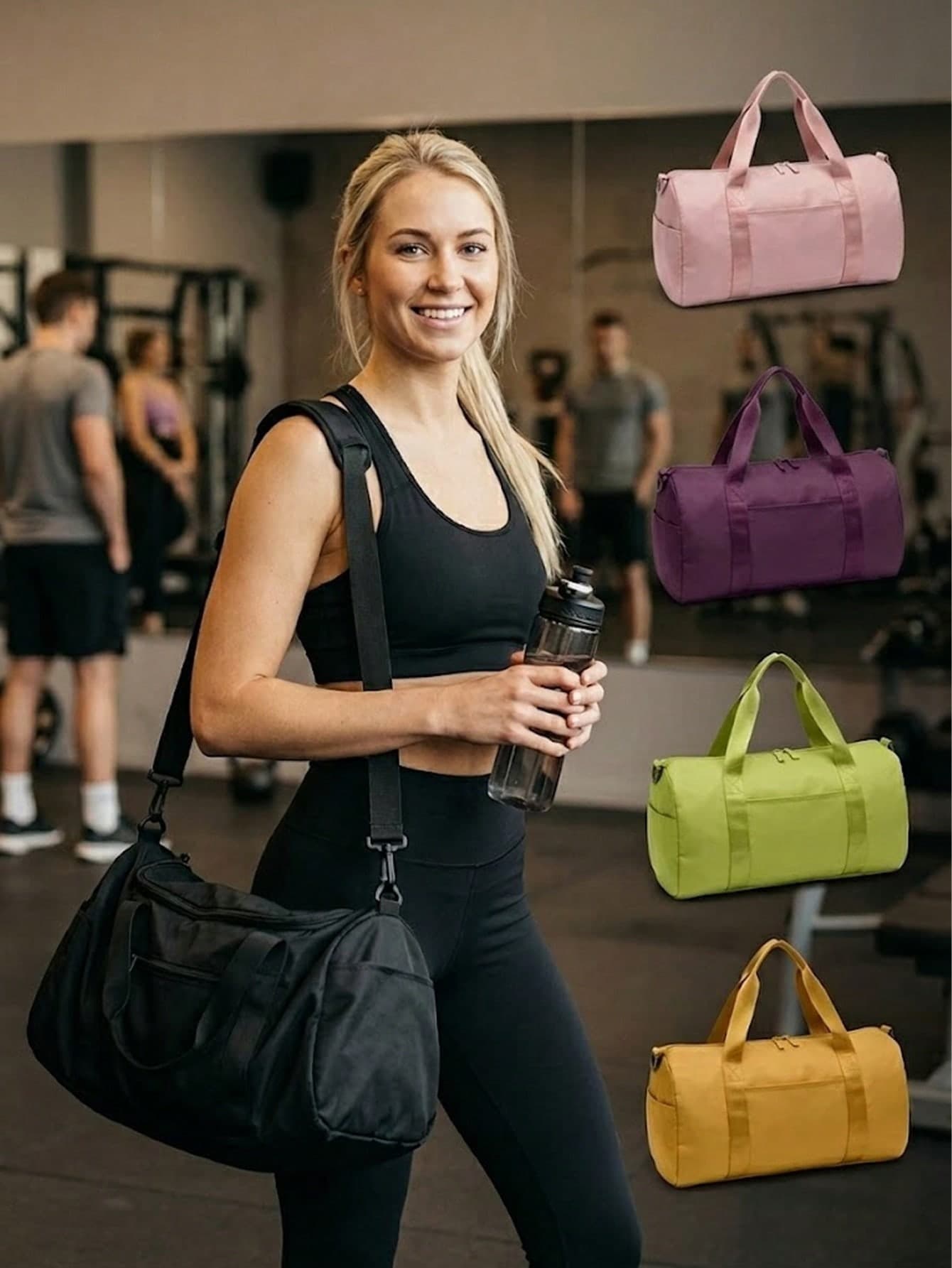 Minimalist Solid Color Fashion Multi-Functional Crossbody Bag, Small Gym Bag, Unisex Versatile Shoulder Bag, Lightweight Soft Fitness Bag