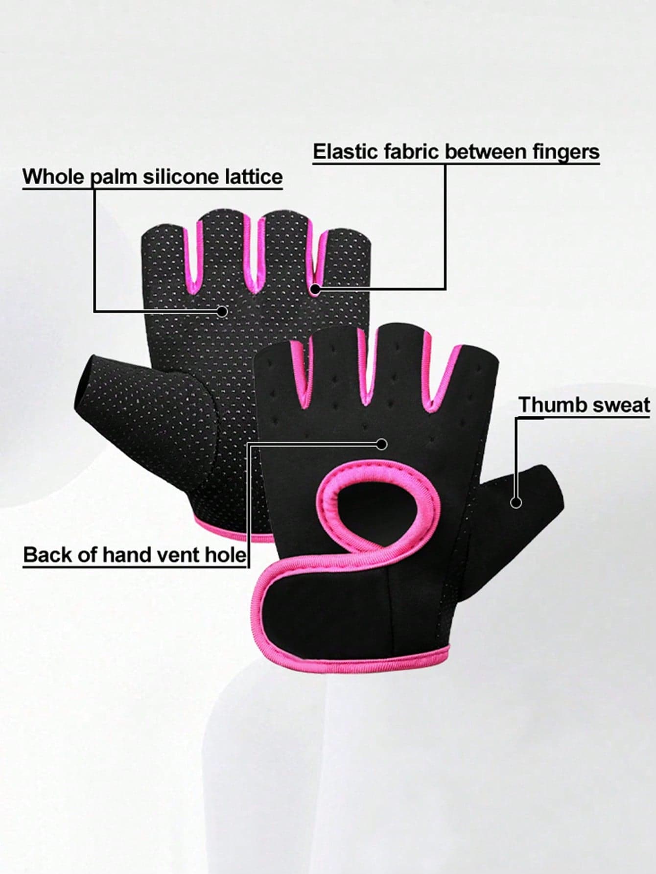 1 Pair - Unisex Fingerless Cycling Gloves, Lightweight Anti-Slip Shock Absorbing Palm Protective Training Gloves, Breathable Weight Lifting Cycling Exercise Gloves For For Summer Fishing Biking