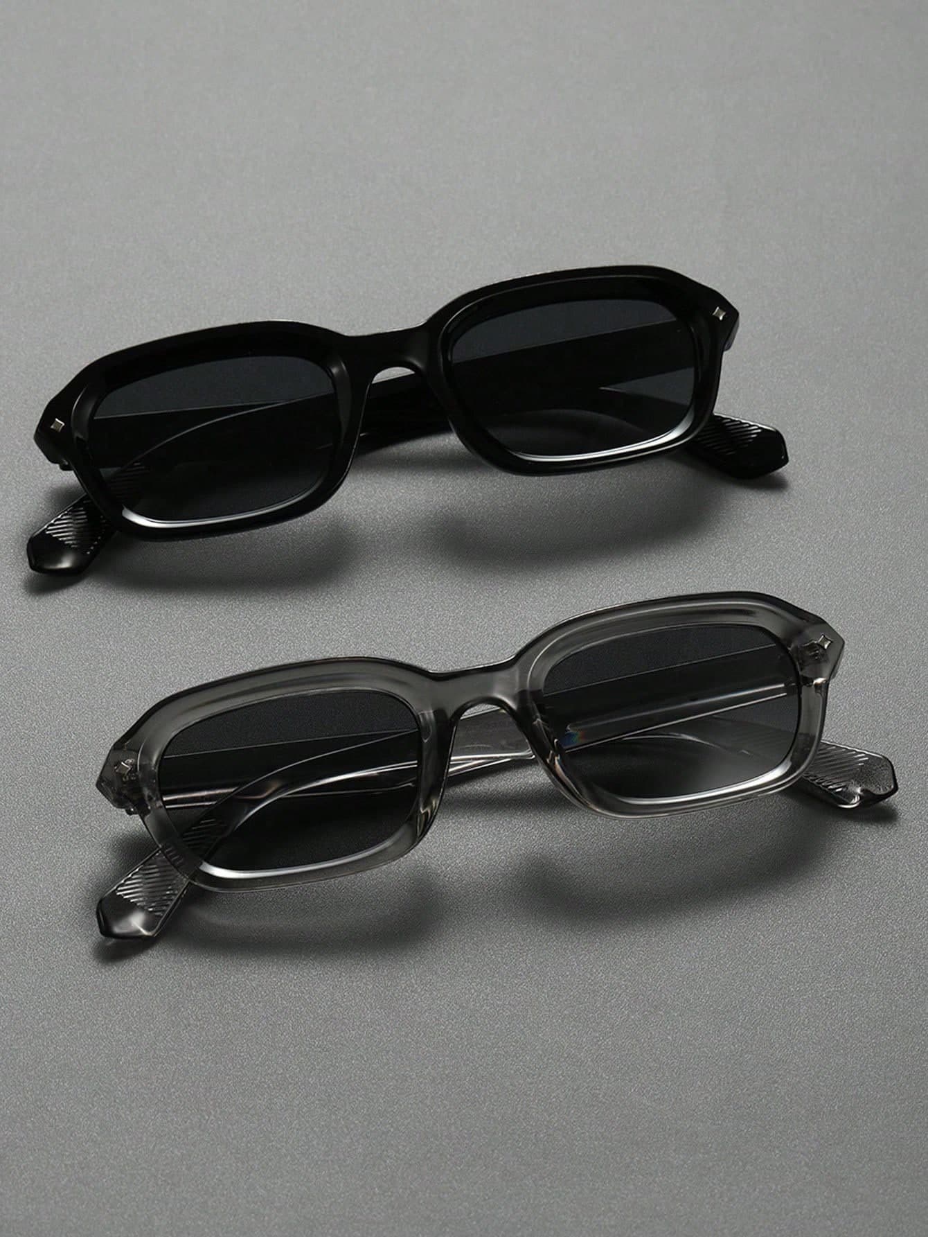 2 Pairs New Modern Minimalist Classic Timeless Men's Fashion Glasses Set, Suitable For Driving, Boating, Bar, Club, Vacation, And Also As Accessories For Summer Beach Vacation, Outdoor Activities And Travel.