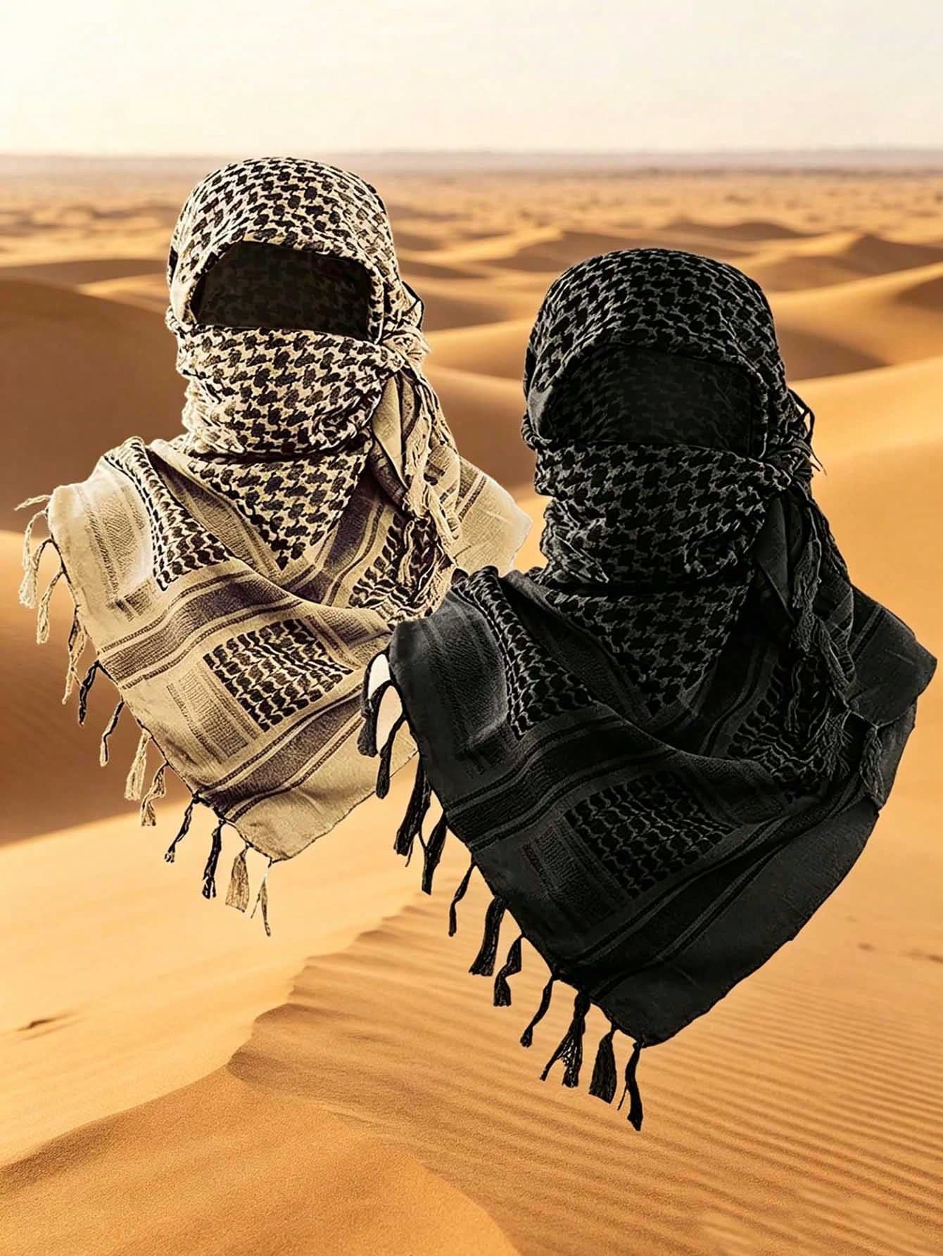 1pc European And American Style New Autumn/Winter Desert Style Men's Scarf Headscarf Motorcycle Riding Arabic Headwrap, Off-Road Style Soft