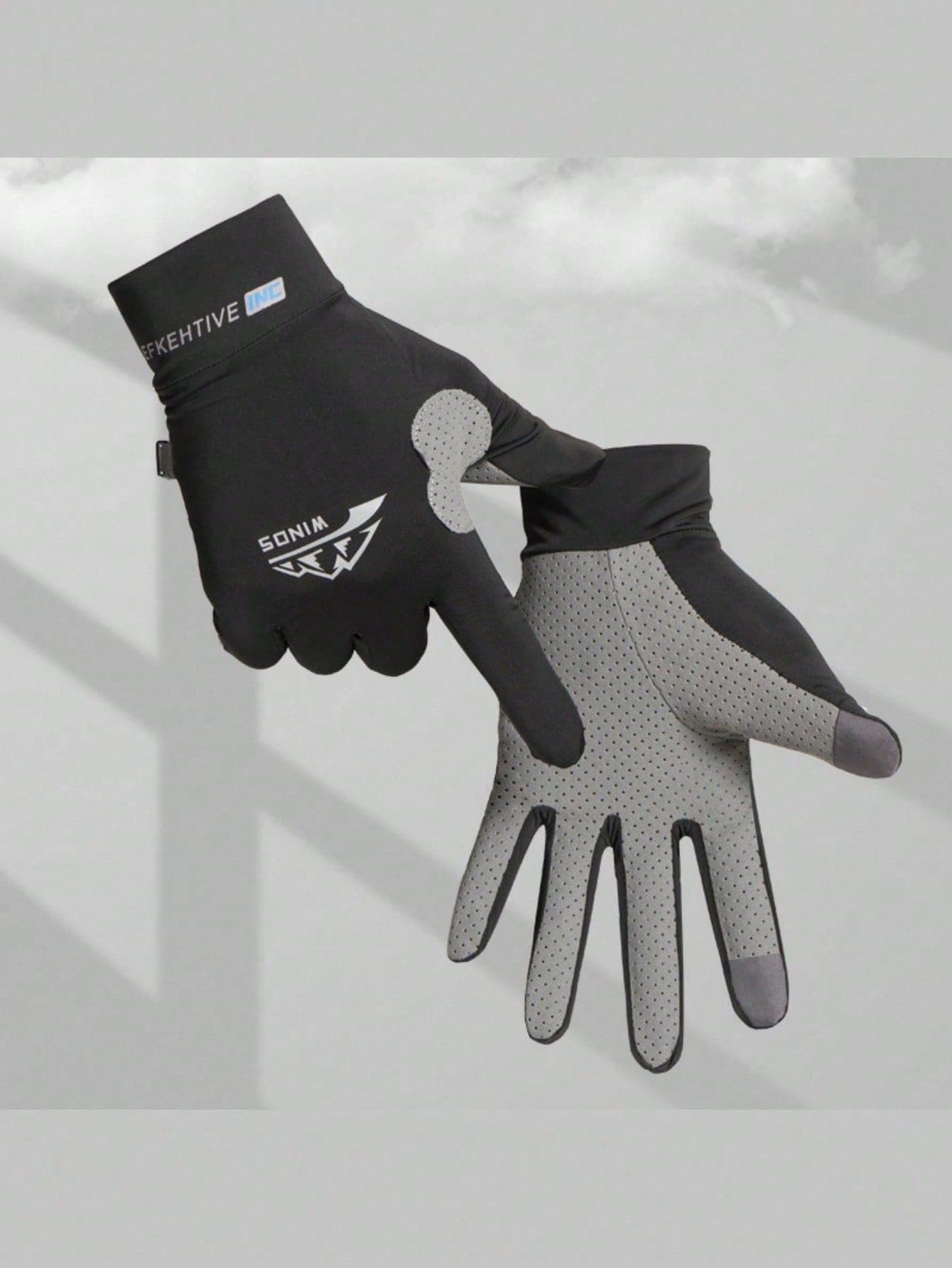 New Fashion Ice Silk Fiber Men's Gloves – Outdoor Cycling, Fishing, Kayaking And Boating, Full Finger Anti-Slip Sun Protection Gloves, Lightweight Durable Sports Gloves, High-Quality Fabric Suitable For Outdoor Enthusiasts