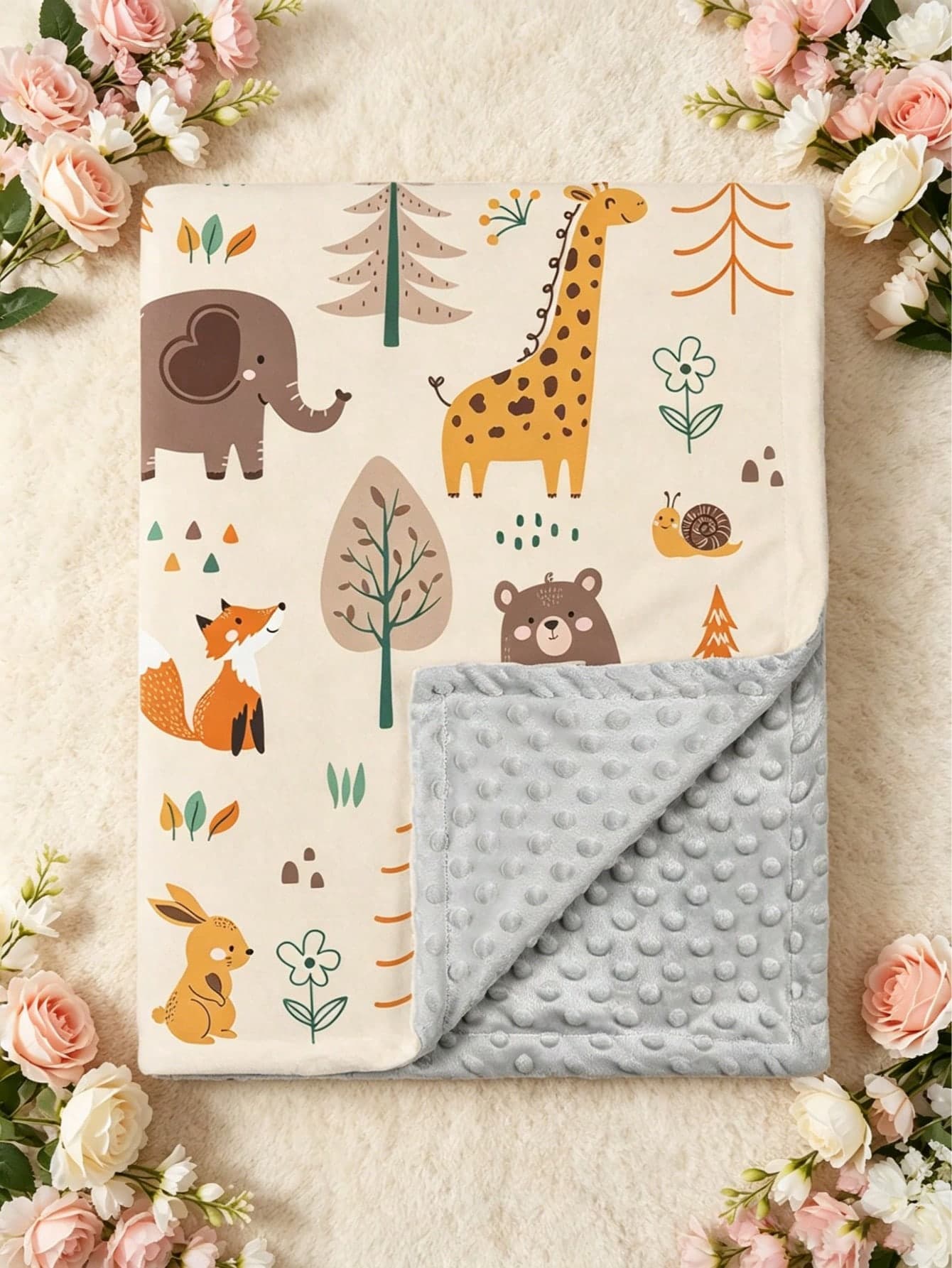 YIYIQCSJ 1pc Printed Soft Plush Blanket, Can Be Used As Baby Swaddle Blanket, Comfortable Stroller Blanket Or Newborn Crawling Mat. It Can Also Be Used As Baby Bedding, Nursery Decor Or Newborn Gift.