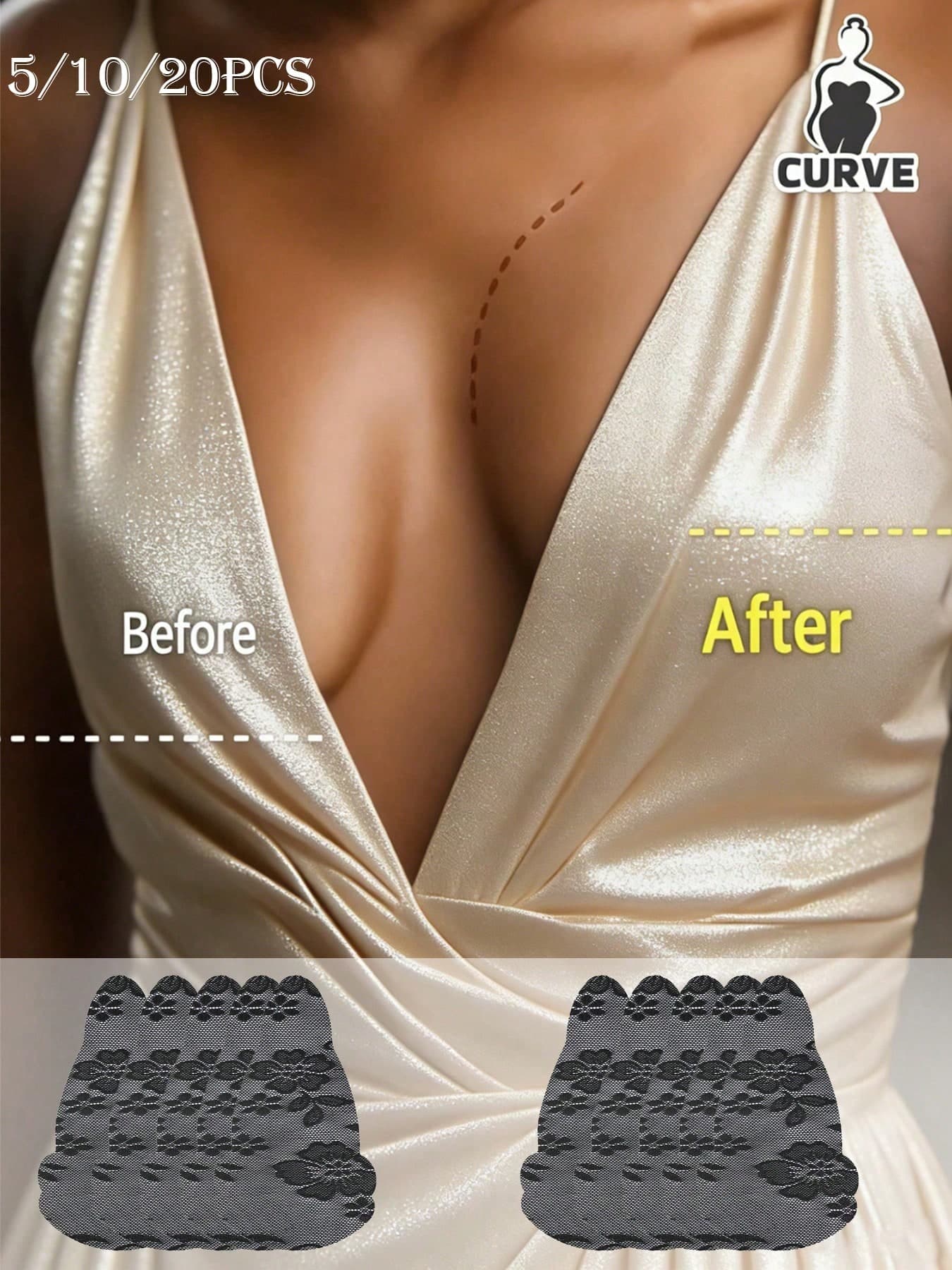 4 Packs Disposable Invisible Breast Pads, Designed To Enhance And Lift The Breasts, Featuring Ultra-Thin, Seamless, And Anti-Bulge Features.