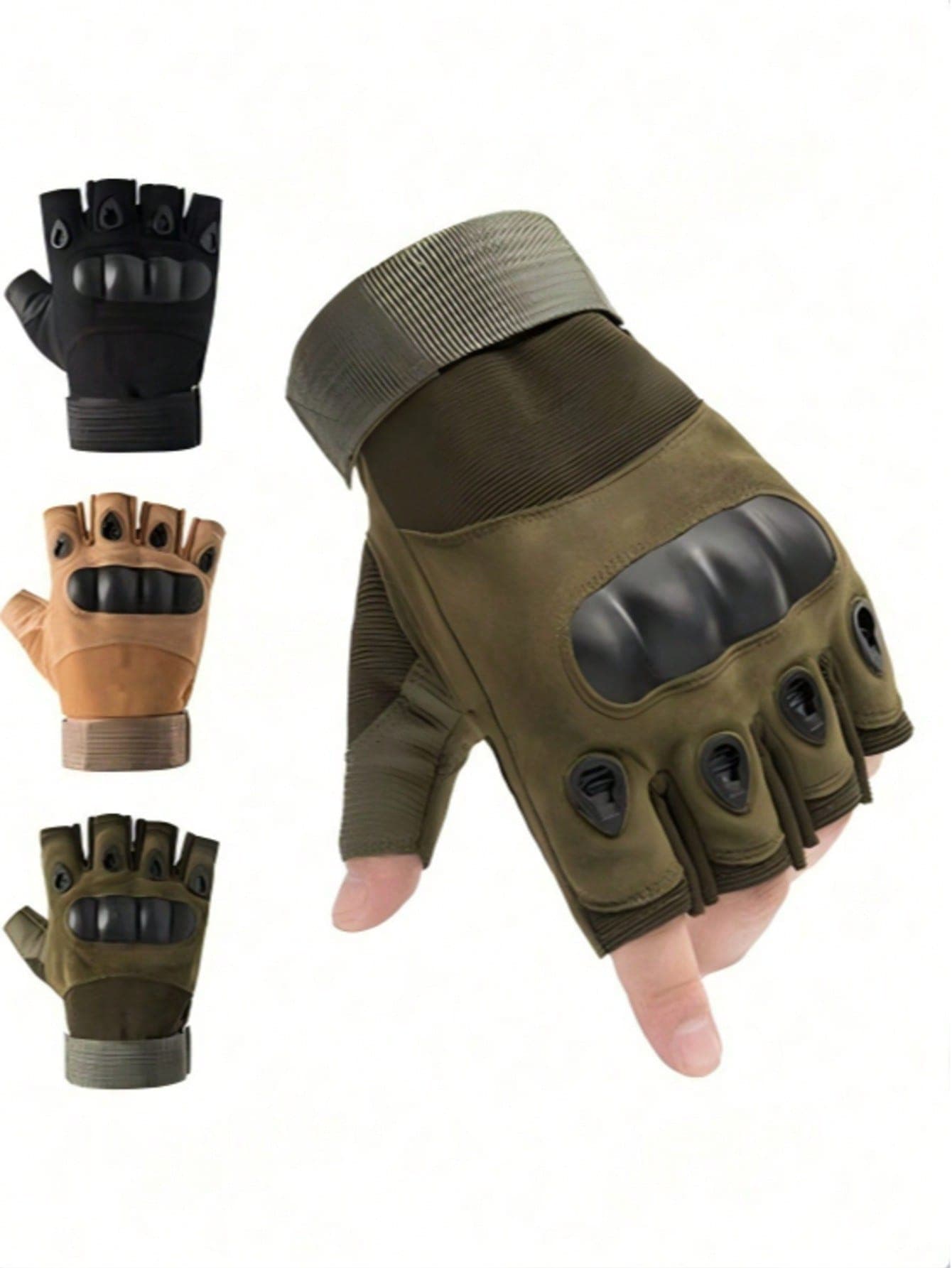 1 Pair Half-Finger Tactical Gloves, Anti-Slip, Unisex, Outdoor Cycling Sports, Wear-Resistant, Climbing, Fitness, Combat Training