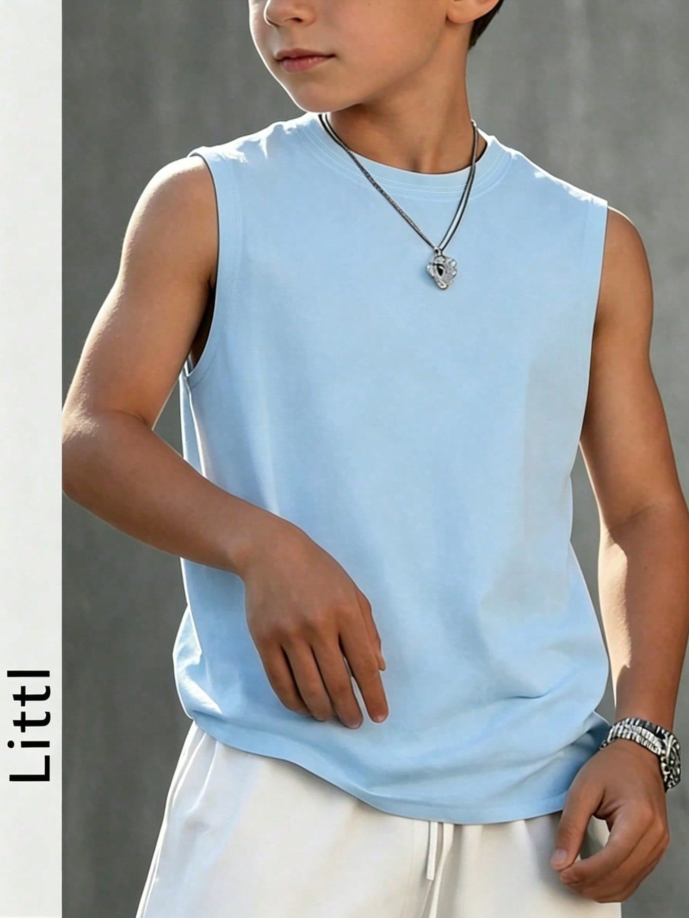 Boys & Teenage Students Casual Crew Neck Sleeveless Tank Top, Cool & Stylish, Spring/Summer