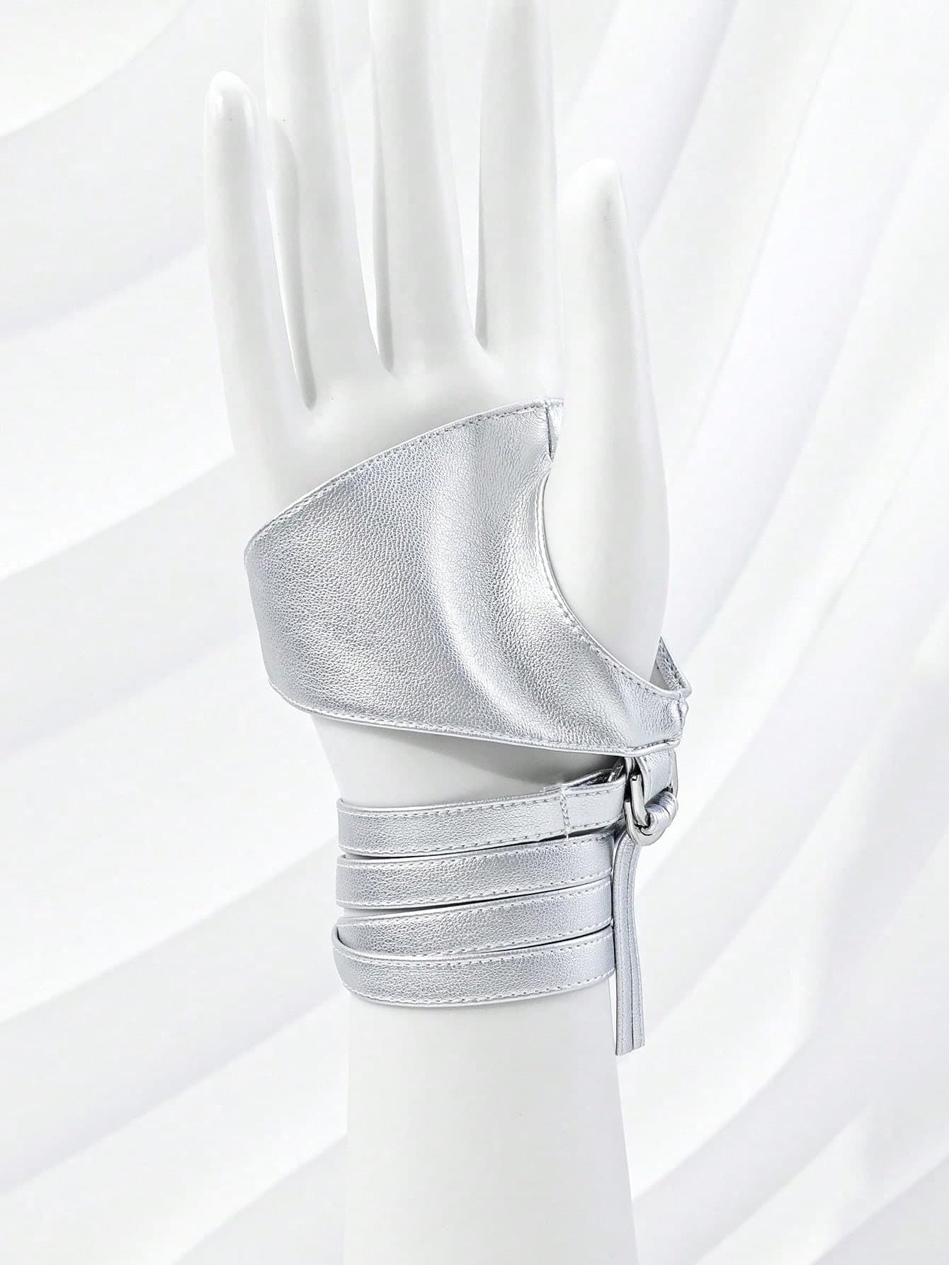 1 Pair Motorcycle Lace-Up PU Gloves Suitable For Daily Commute And Travel Wear