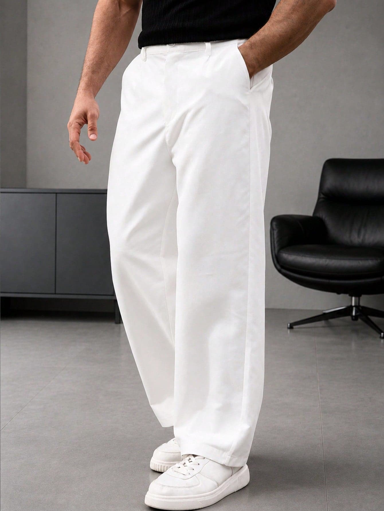 HEYKESON Men's Casual Pockets Wide Leg Loose Fit Pants, Fall