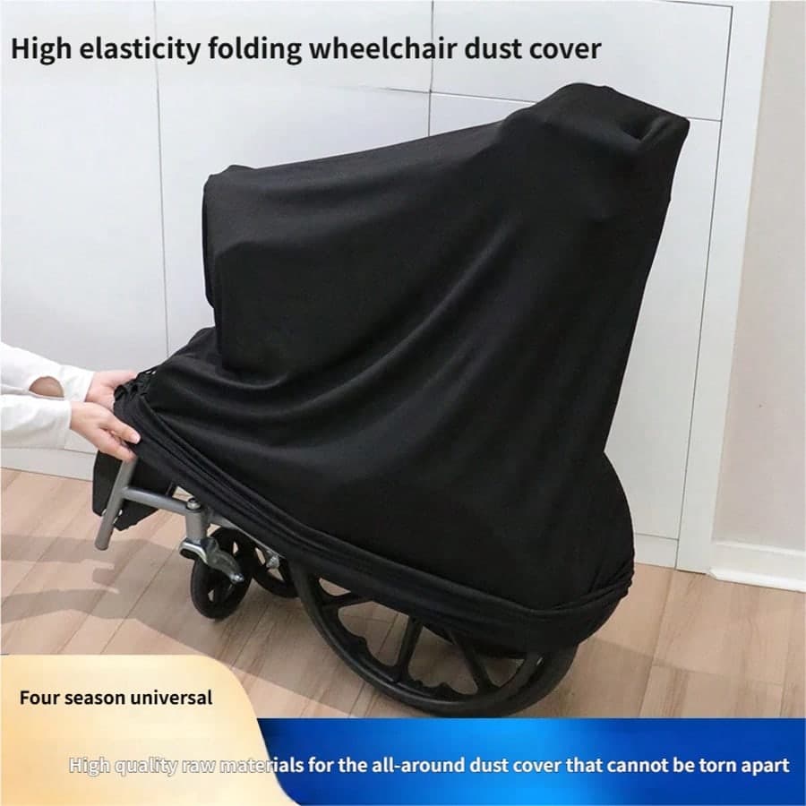 Foldable Wheelchair Dust Cover, Elderly Push Wheelchair Dust Cover, Portable Wheelchair Elastic Cover, Drawstring Mask
