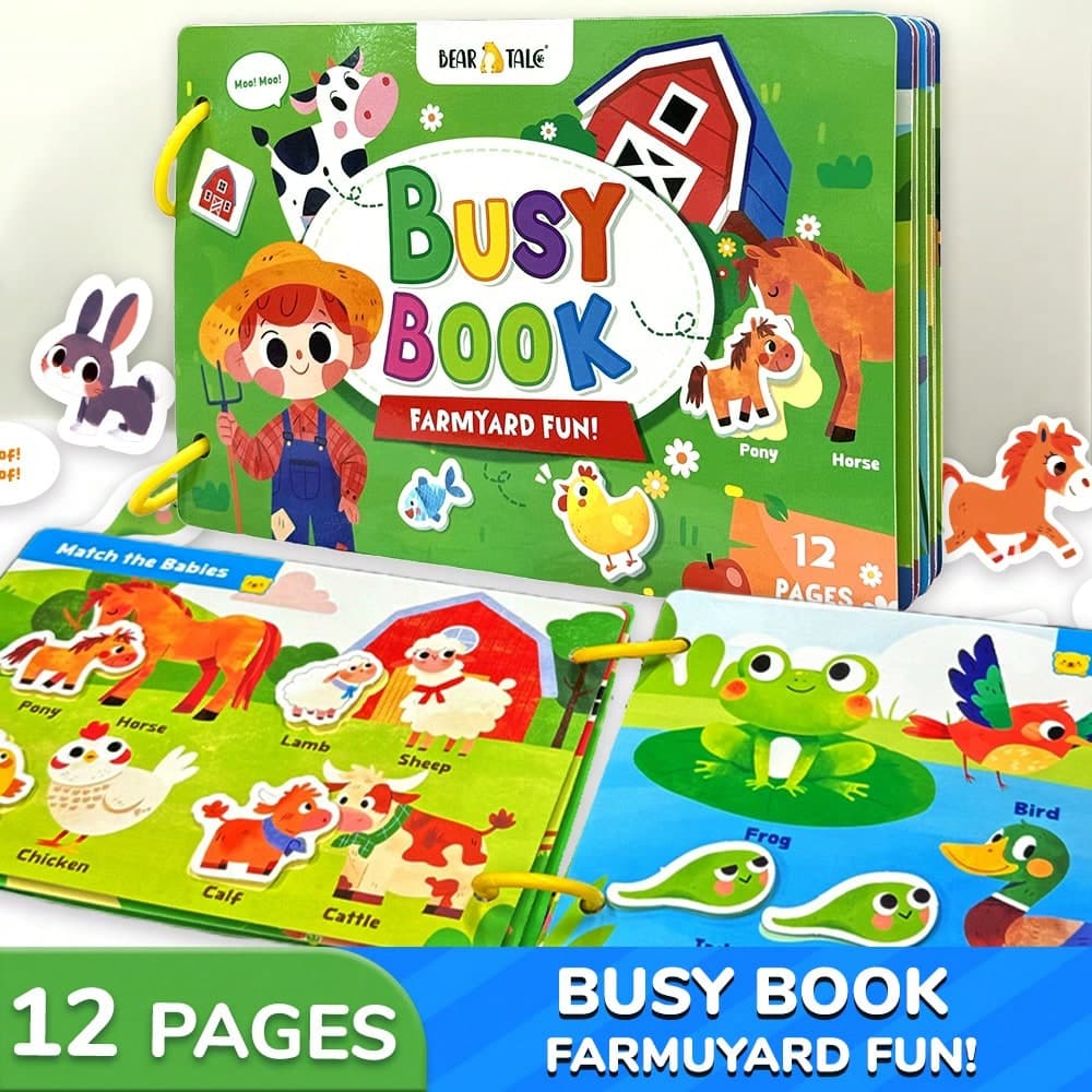 Montessori Toddler Quiet Book, Interactive Sensory Busy Book, Autumn Farm Quiet Book, Preschool Educational Learning Toy, Autumn, Halloween, Birthday Gift, Back To School
